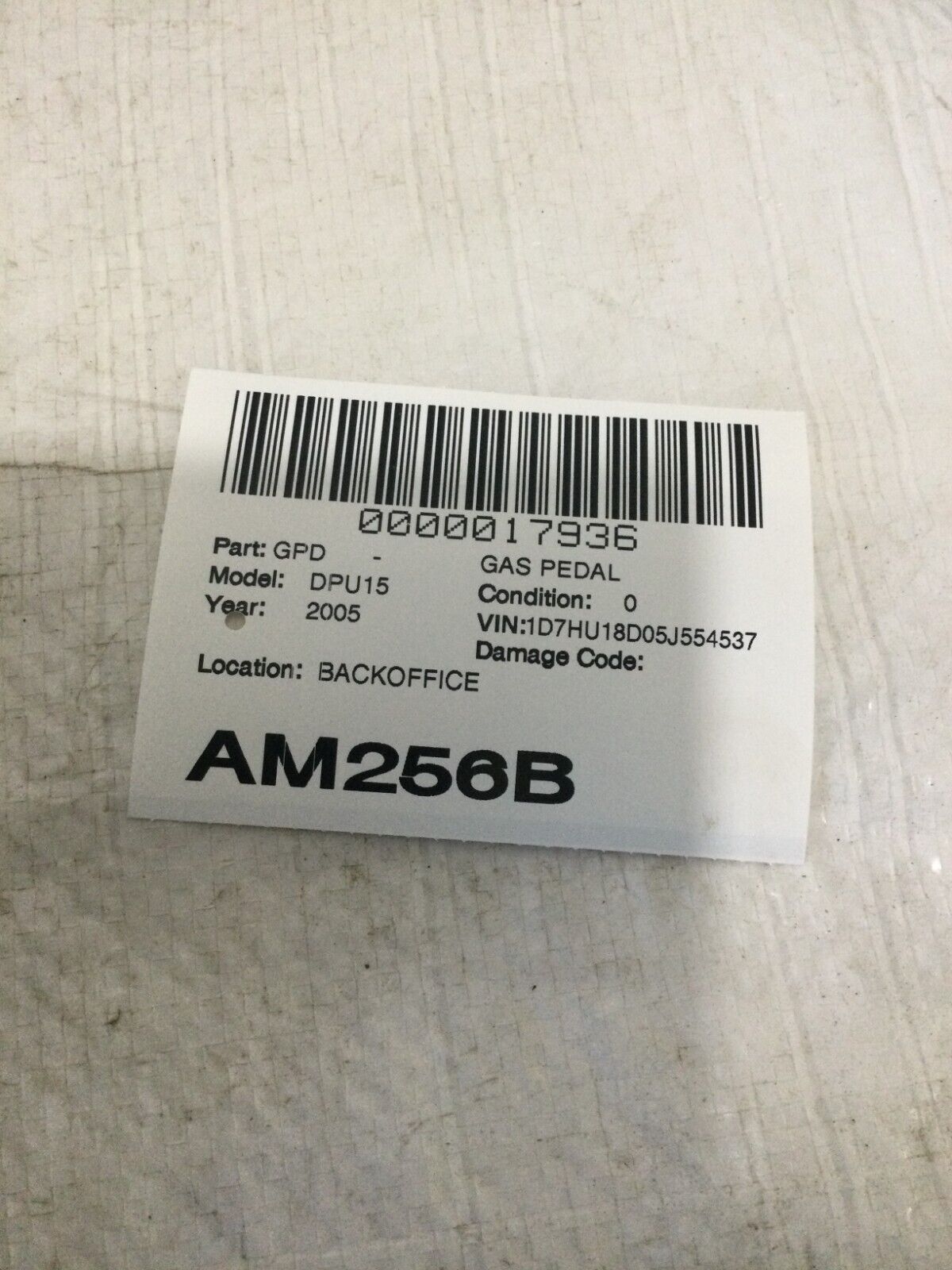2005 Dodge Ram 1500 Accelerator Gas Pedal Sensor 53032794AB OEM