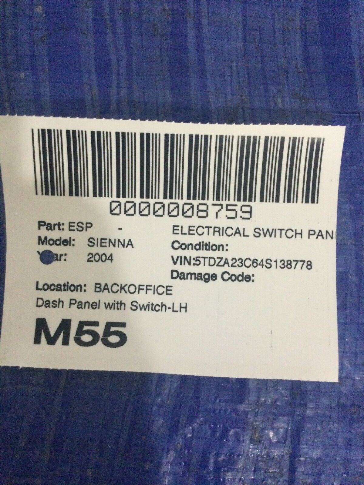 2004 Toyota Sienna Left Side Dashboard Trim Bezel  OEM LH