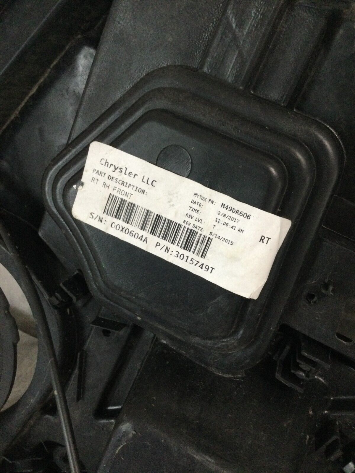 2017 Dodge Grand Caravan  Front Right Side Door Window Regulator Motor  3015749T