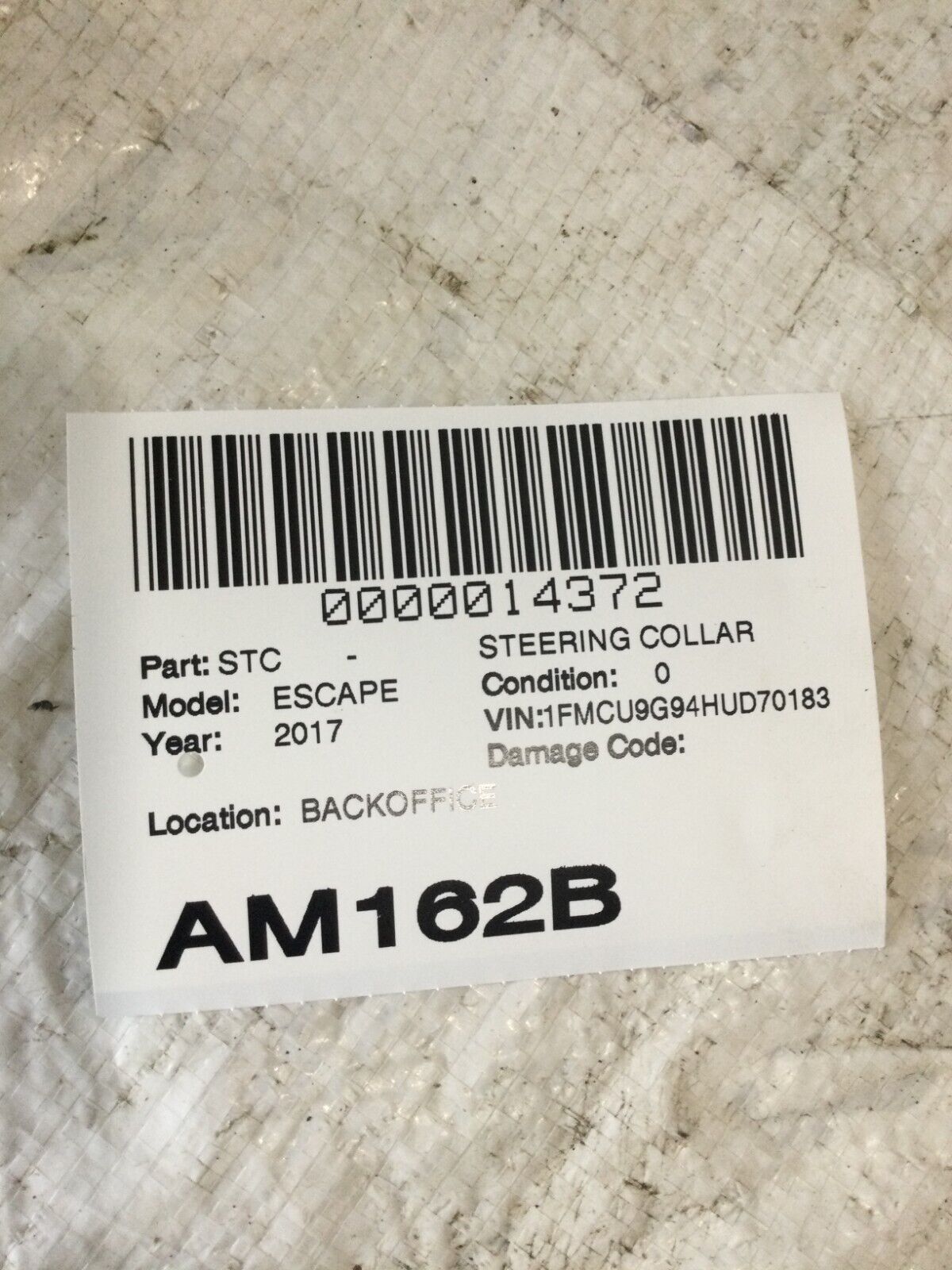 2017-2019 Ford Escape Steering Collar Assembly OEM