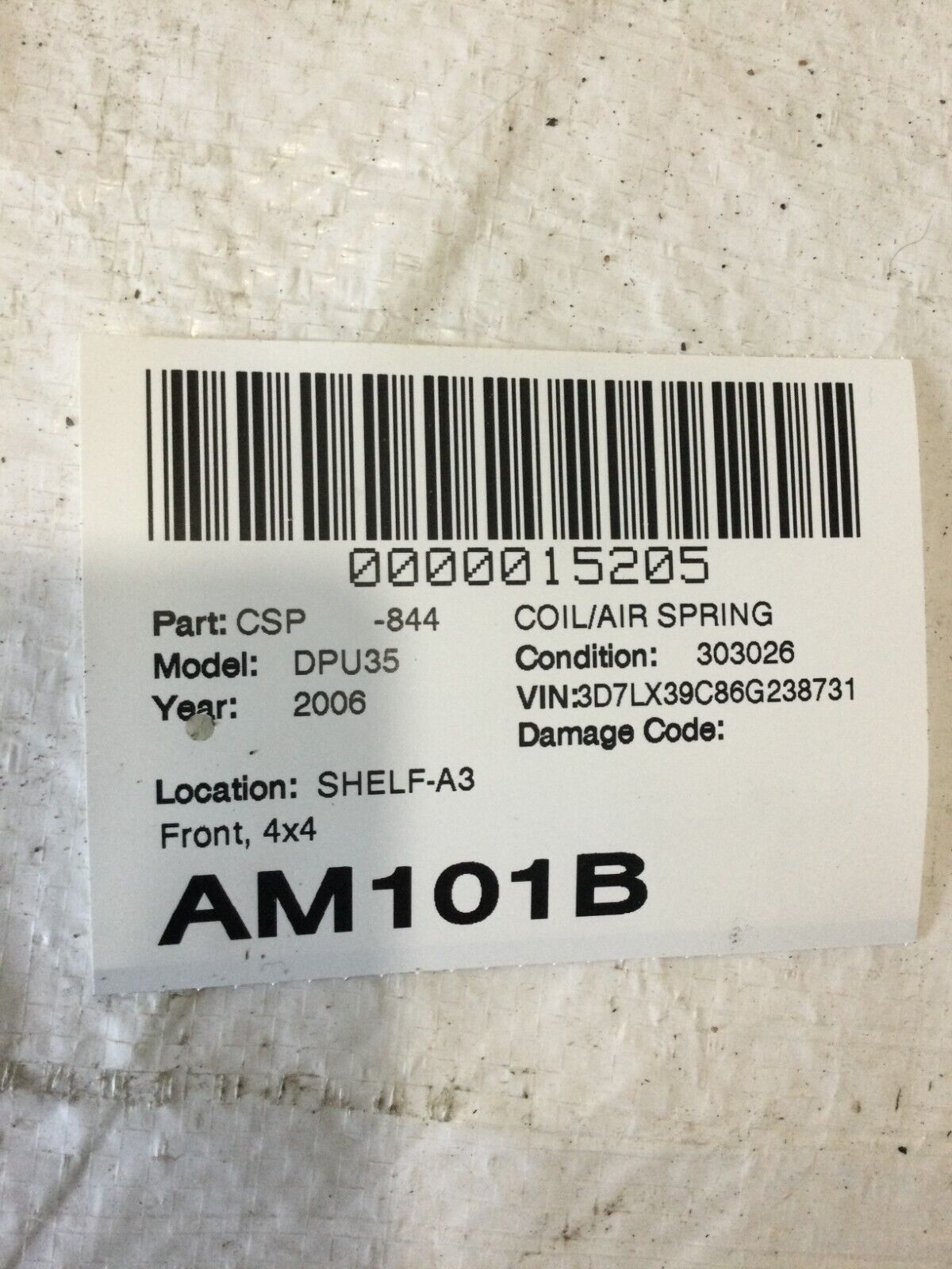 2006 Dodge Ram 3500  Front Right Coil Spring  OEM