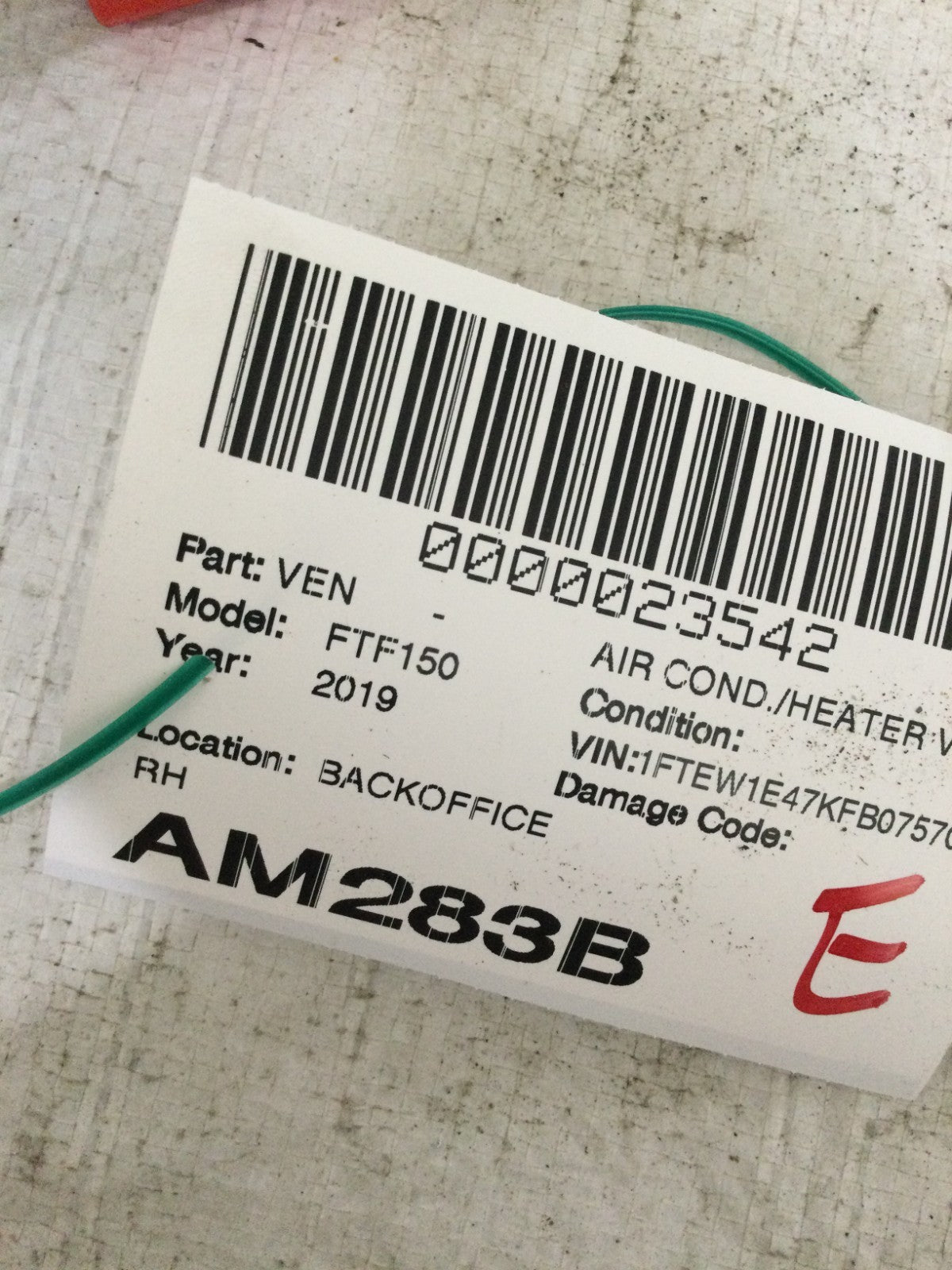 2019 Ford F-150 Right Dashboard Air Vent OEM FL3B-19893-A DAMAGED