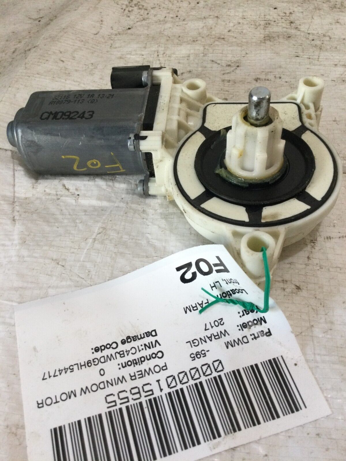 2017 Jeep Wrangler   Front Left Power Motor Window CM09243 OEM
