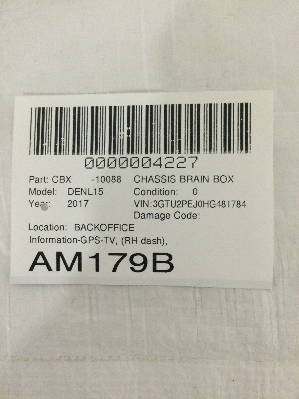 2017 GMC Yukon Denali 84129827 ASM-HMI Bypass Module OEM