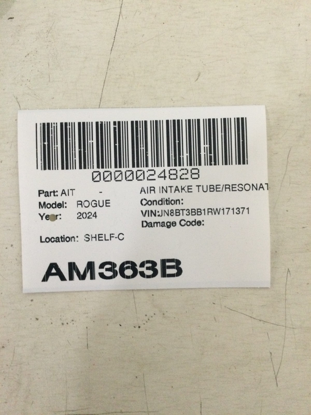 2024 Nissan Rogue 1.5L A/c Outlet Duct OEM