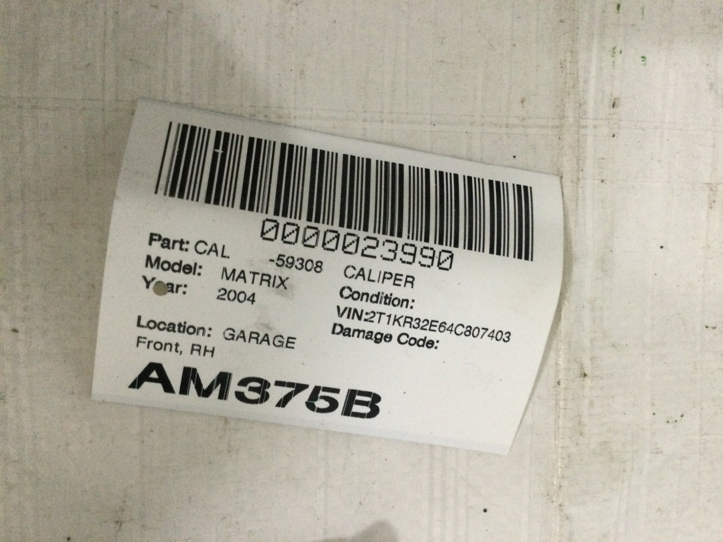 2004 Toyota Matrix Front Right Brake Caliper OEM