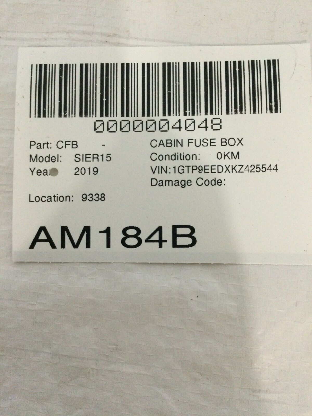 2019 GMC Sierra 1500 Cabin Fuse Relay Box Assembly 84582037 OEM 5.3L