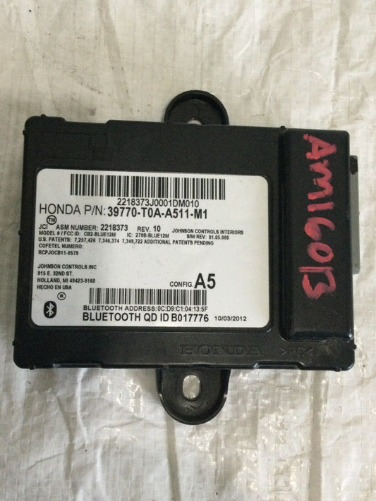 2013 Honda CR-V CRV Bluetooth Communication Control Module OEM 39770-T0A-A511-M1