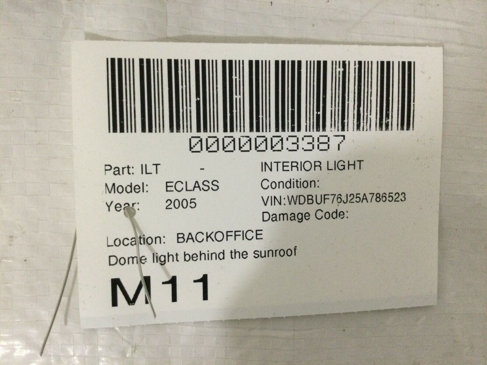 2003-2006 Mercedes Benz W211 E55AMG Panorama Rear Interior Dome Light Set OEM