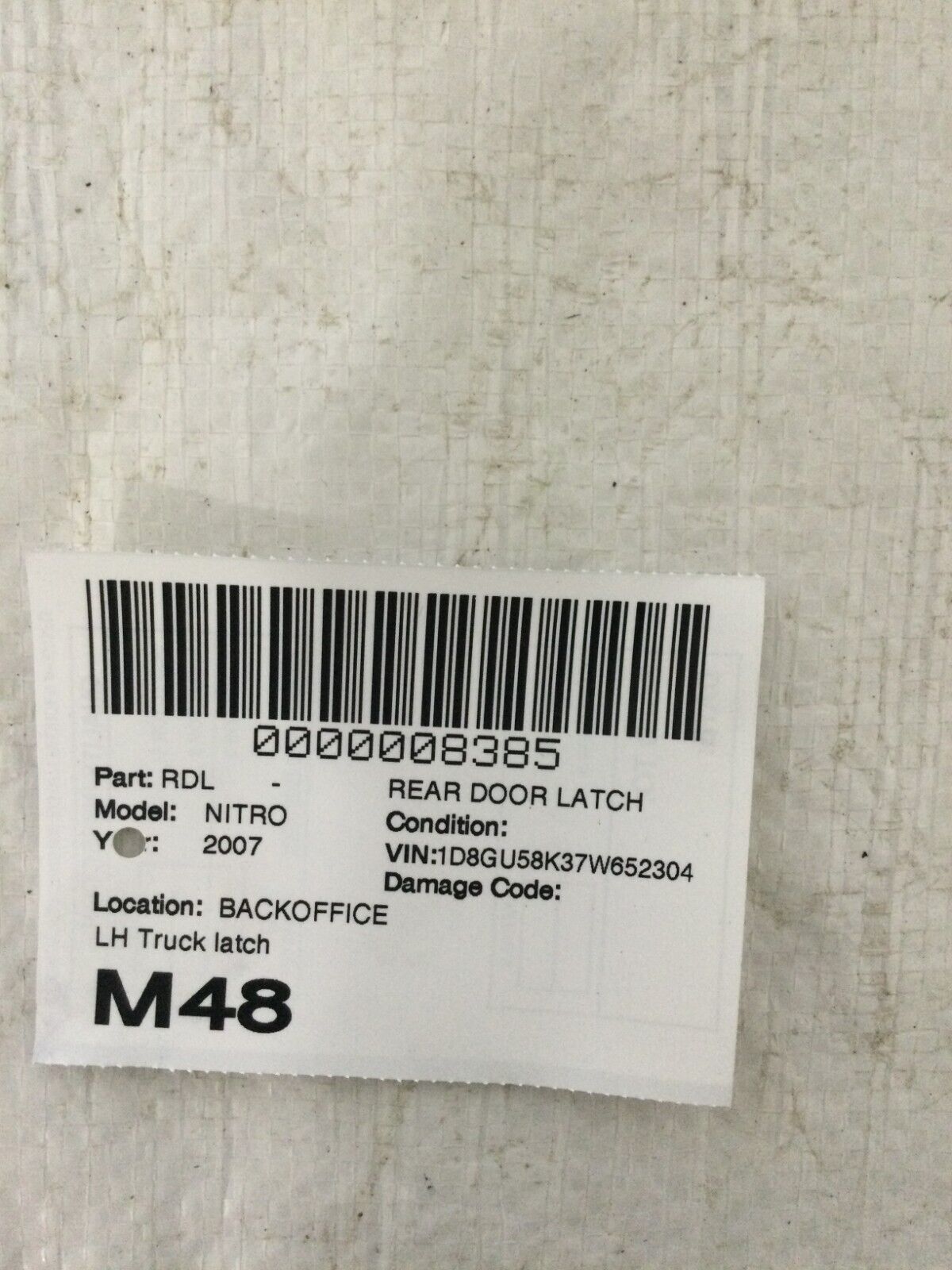 2007-2011 Dodge Nitro Rear Left Driver Side Door Latch Actuator OEM