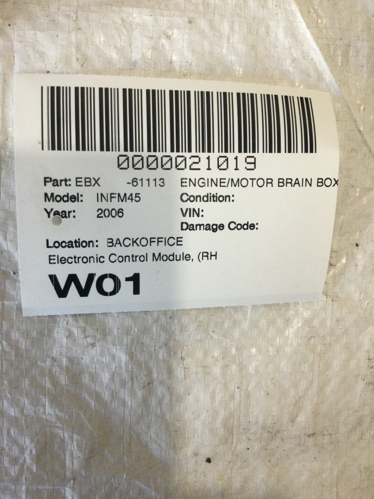 2006 2007 Infiniti M45  ECM ECU Engine Computer Module  MEC35-870 D1 OEM