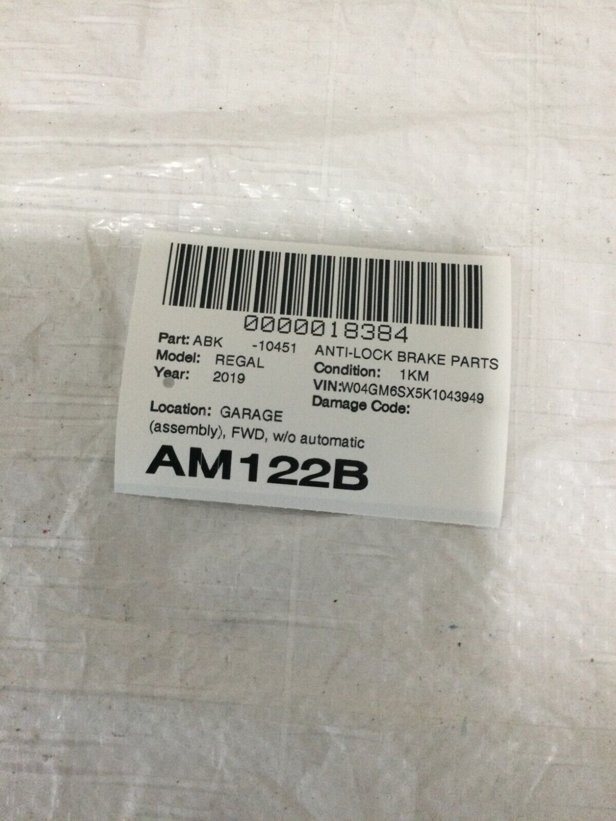 2019 Buick Regal ABS Anti Lock Brake Pump Module 84502896 OEM