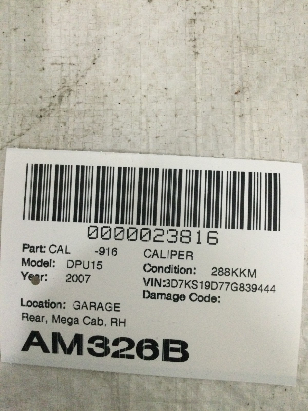 2007 Dodge Ram 1500 Brake Caliper Rear Right OEM