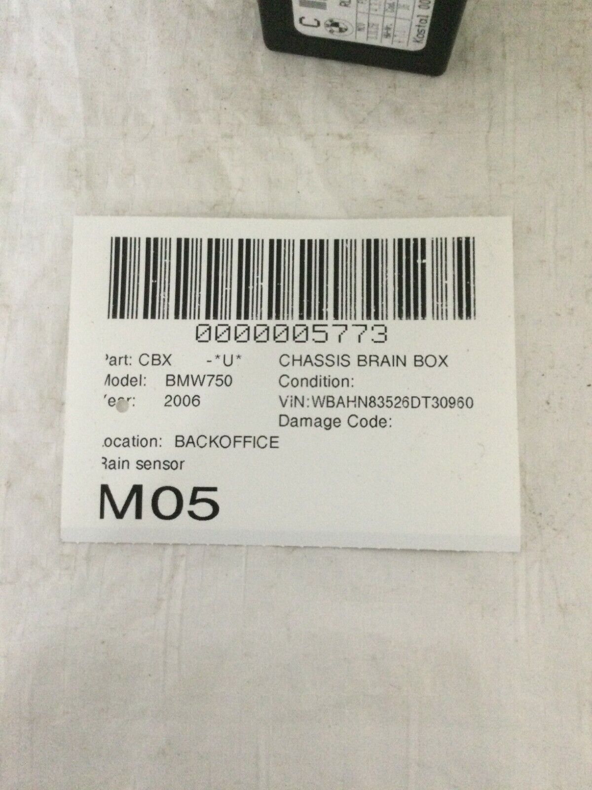 2006 BMW 750Li Sedan Windshield Rain Sensor Module OEM 6947845