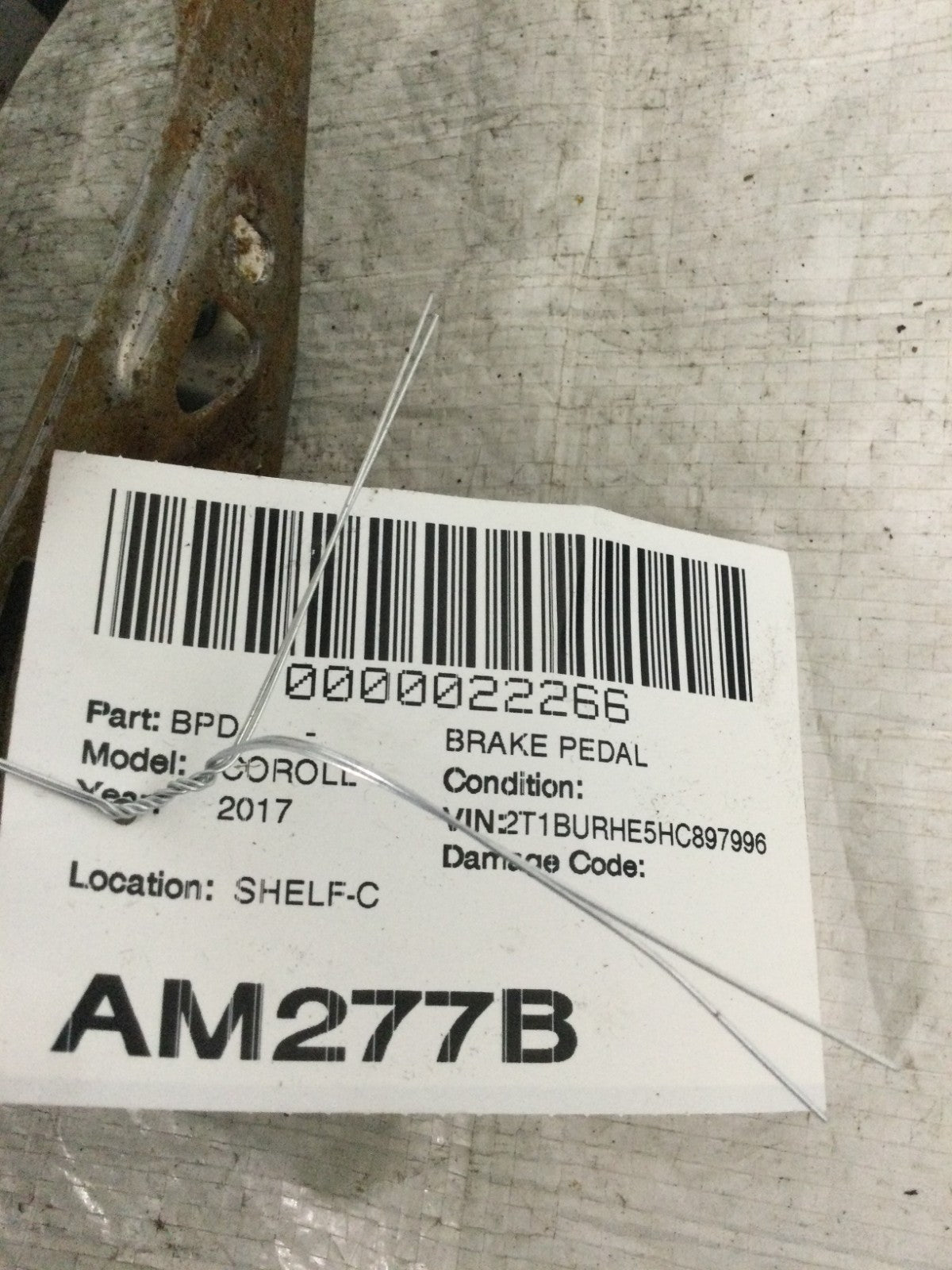 2017 Toyota Corolla Brake Pedal Assembly OEM