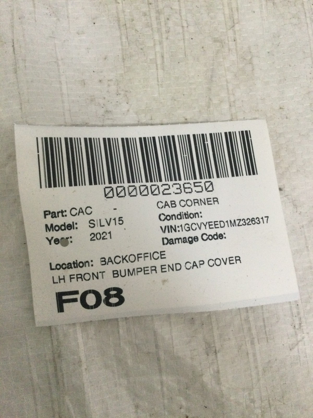 2021 Chevrolet Silverado 1500 Front Driver Cover Outer Filler OEM 809773364