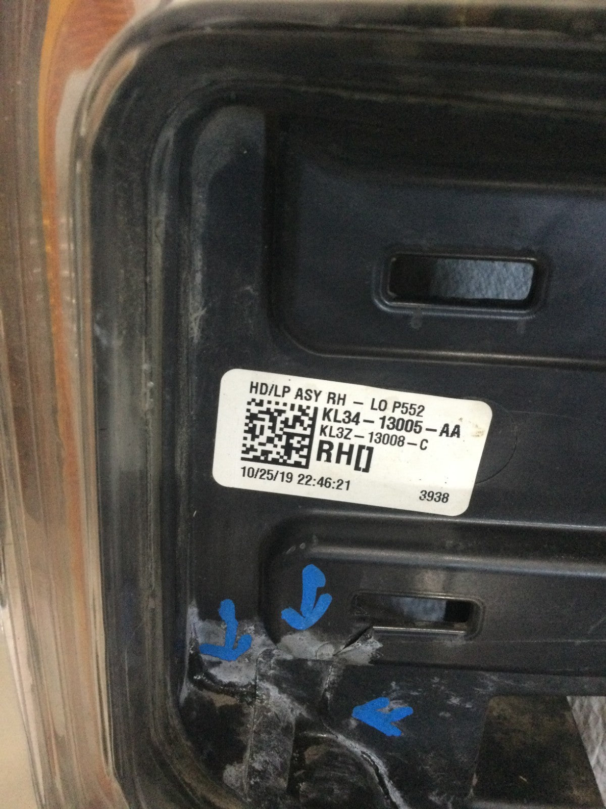 2018-2020 Ford F150 Passenger Right Headlight OEM KL34-13005-AA MARKED DAMAGE