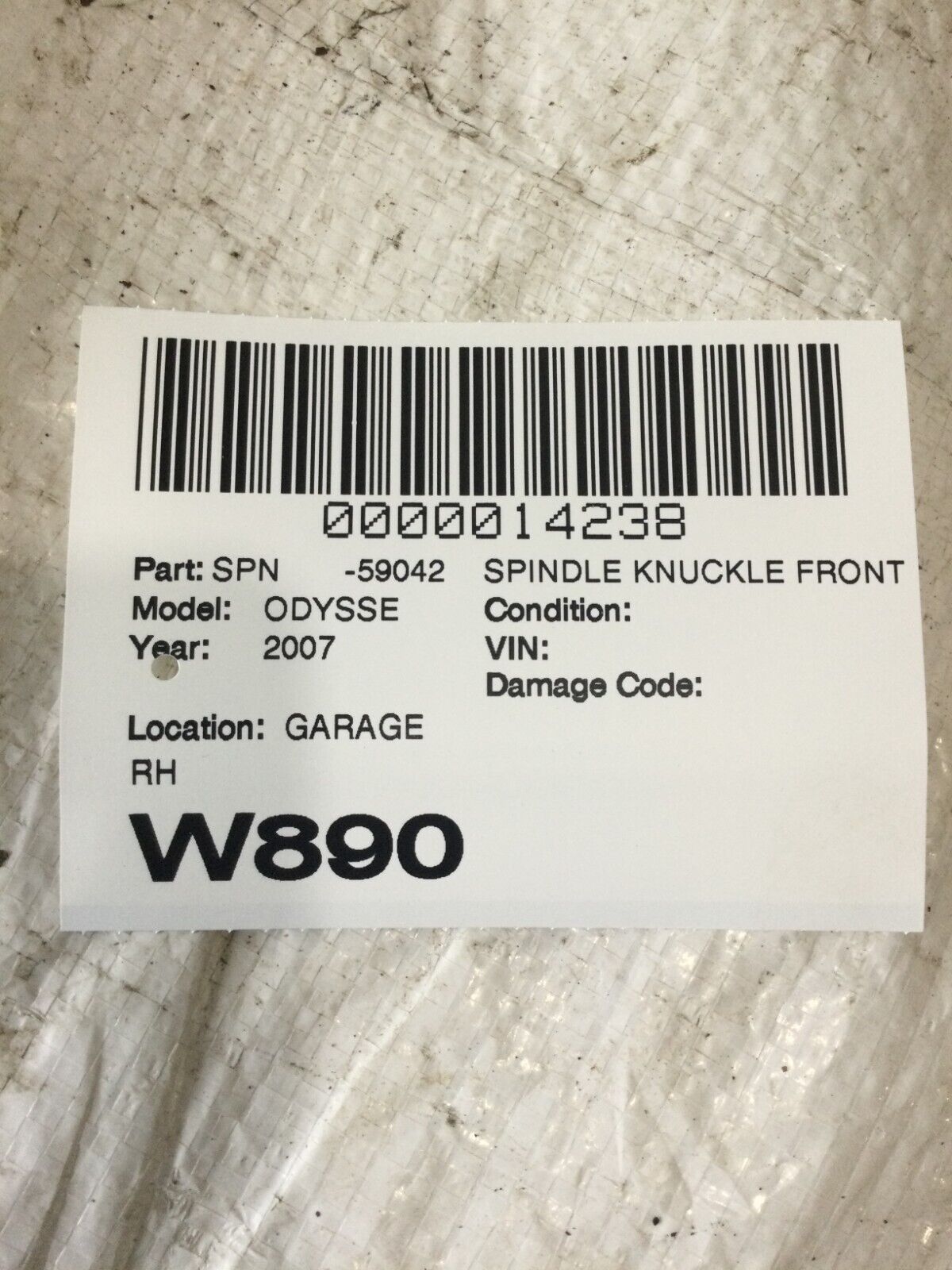 2007 Honda Odyssey Front Right Spindle Knuckle Bearing Hub OEM