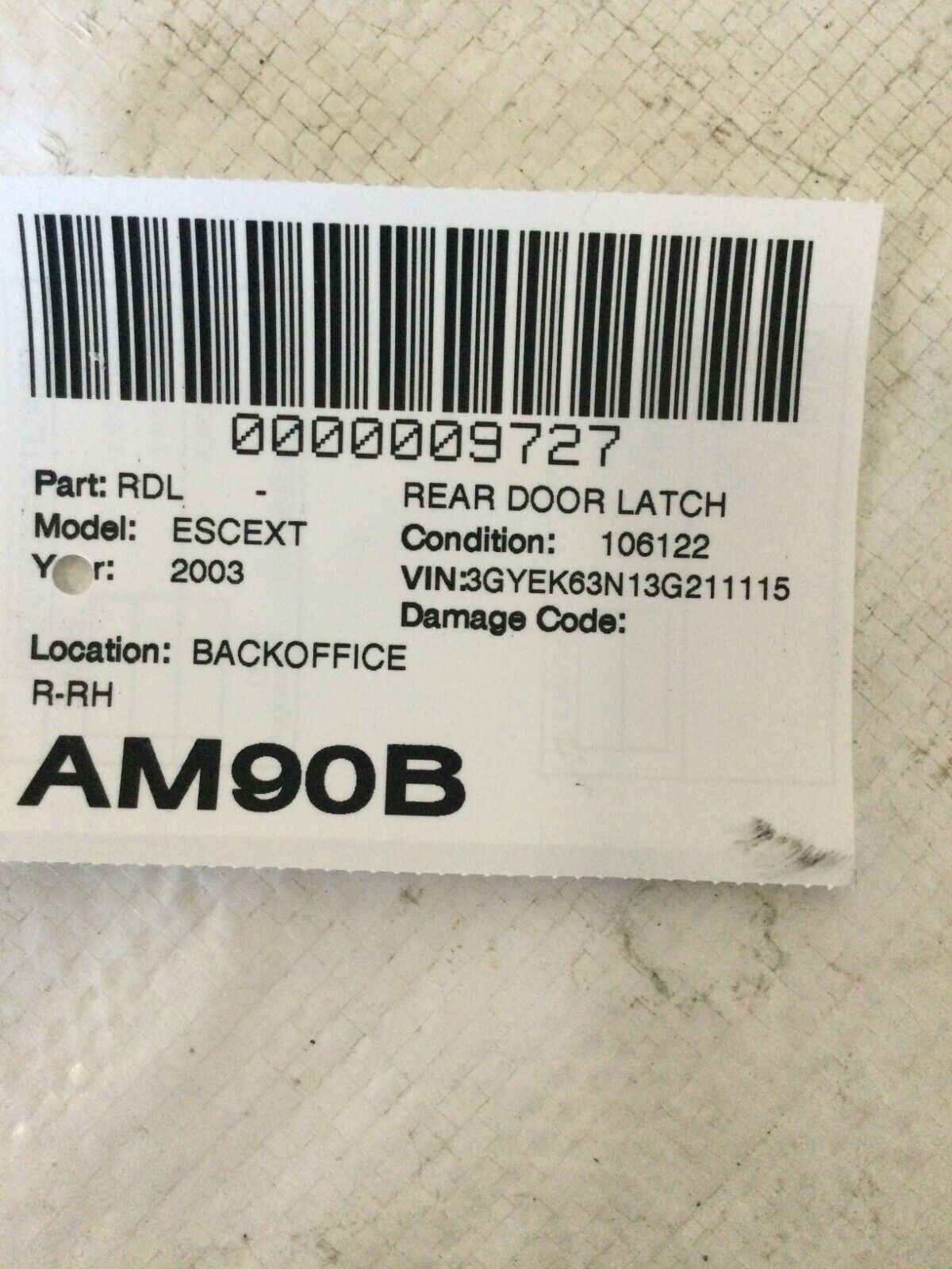 2003-2006 Cadillac Escalade EXT Rear Right Door Lock Actuator OEM 16639868