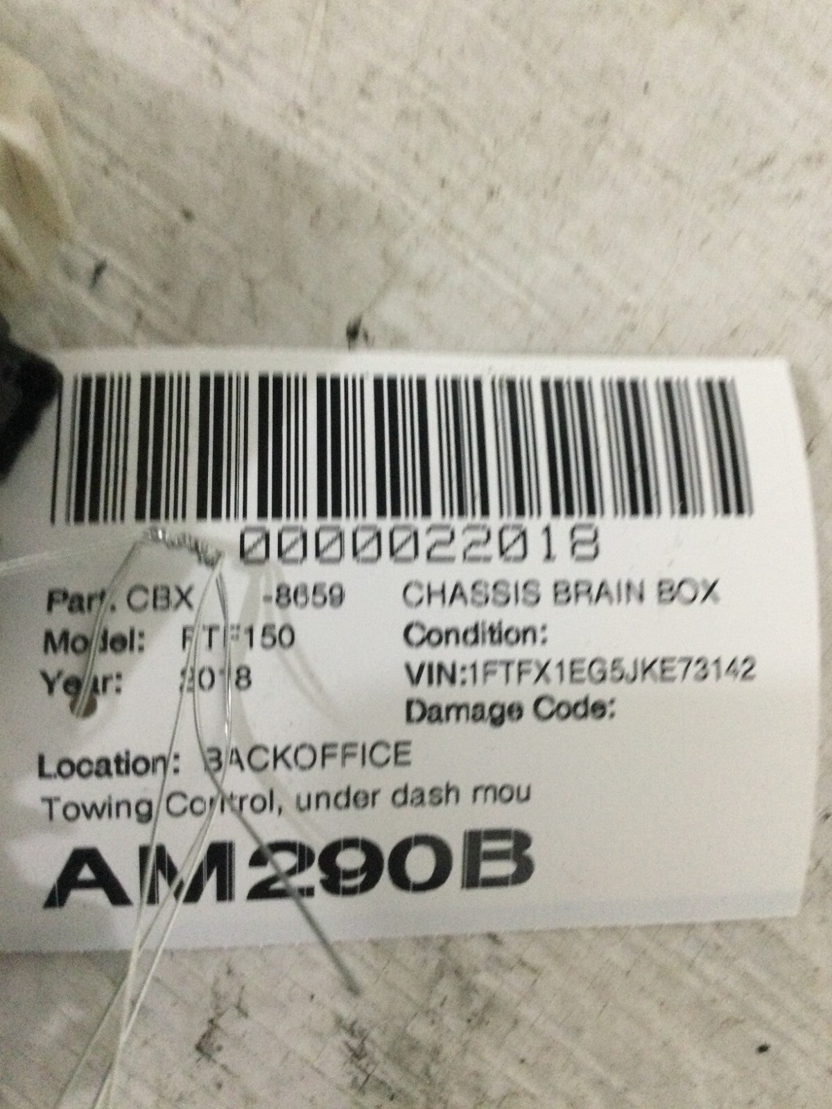 2018 Ford F-150 Towing Control Module GL3T-19H378-AC OEM