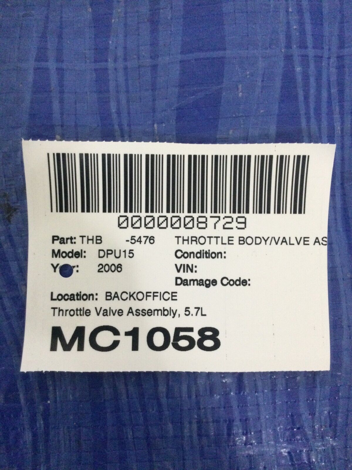 2006 Dodge Ram 1500 Throttle Body Assembly OEM