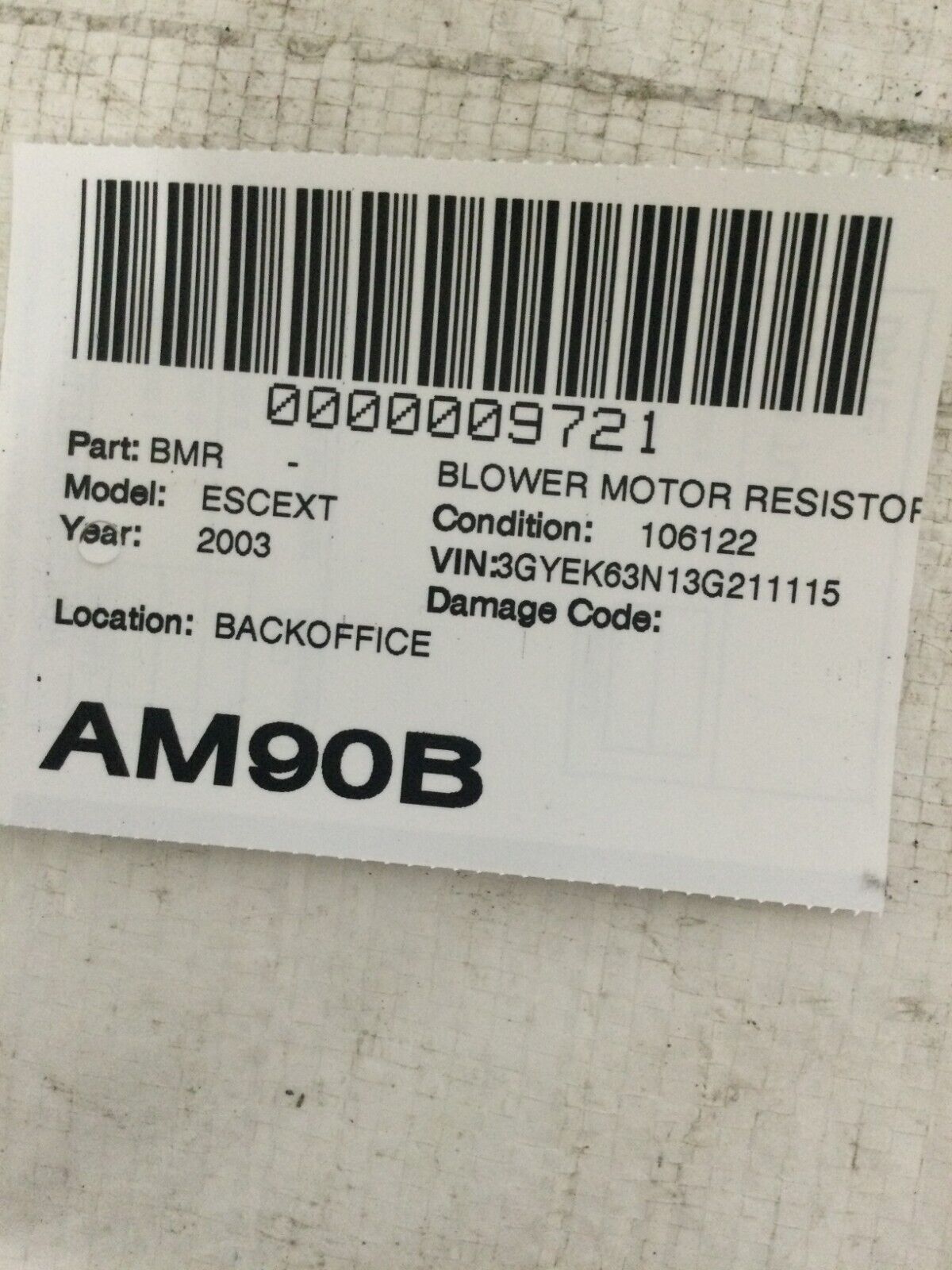 2003-2006 Cadillac Escalade EXT Front Blower Motor Resistor Module OEM 52495874