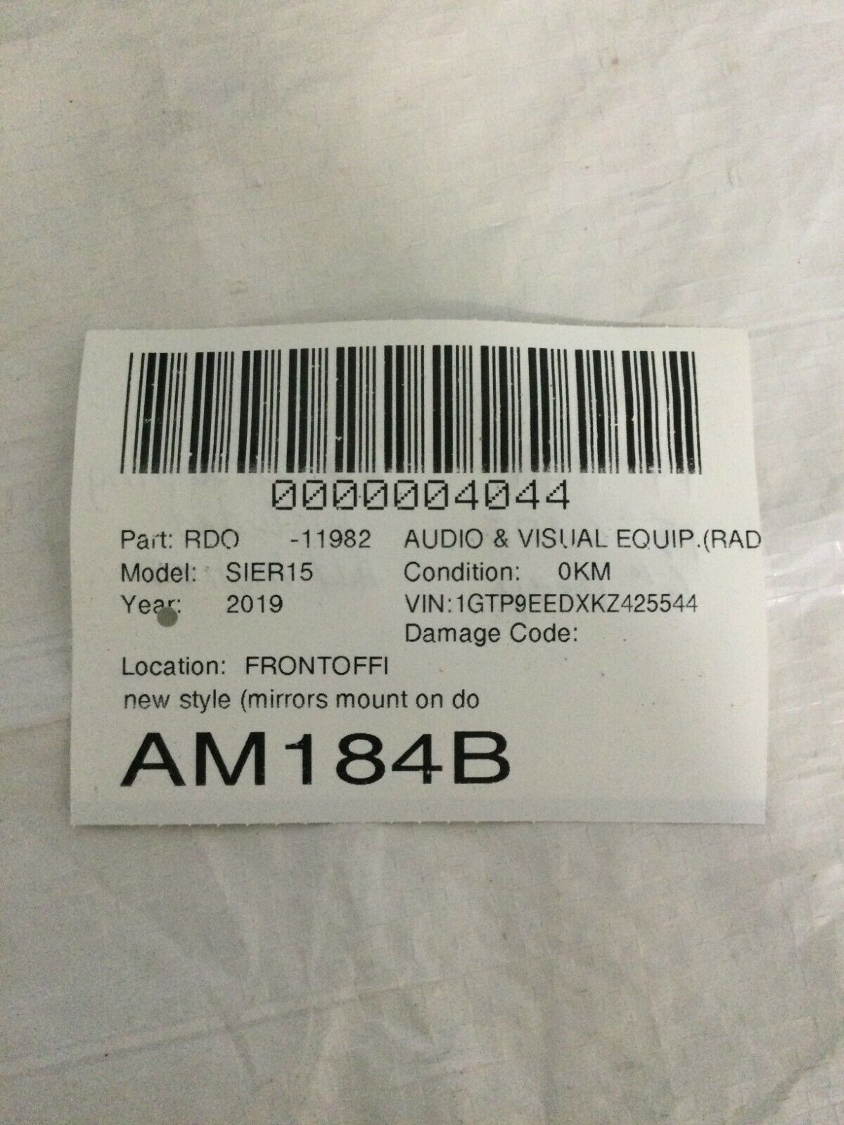 2019 GMC Sierra 1500 Radio Audio Climate Control W/ Information Display Screen 