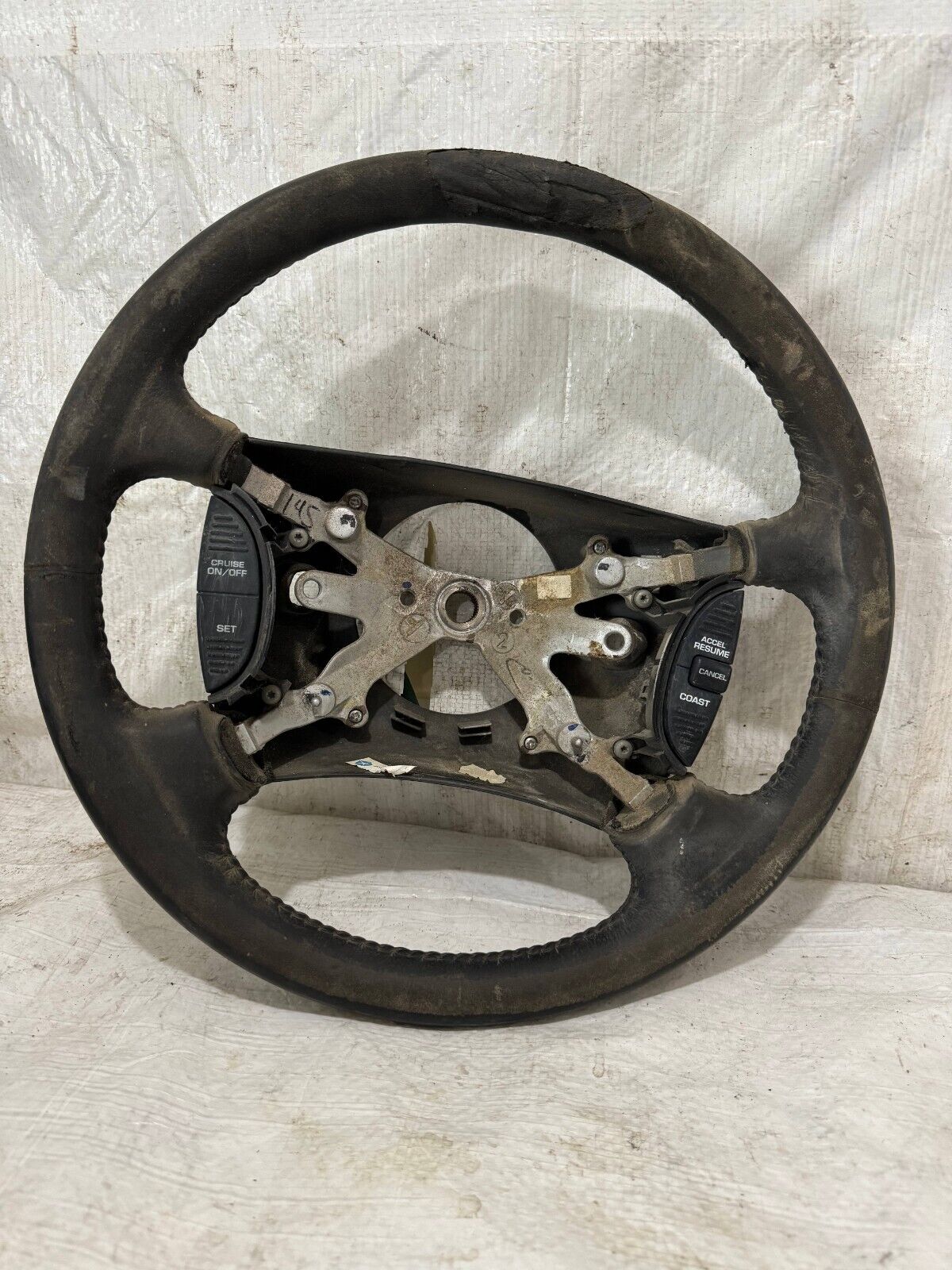 1998-2001 Dodge Ram 1500 2500 Leather Wrapped Strng Wheel OEM ( DAMAGE LEATHER )
