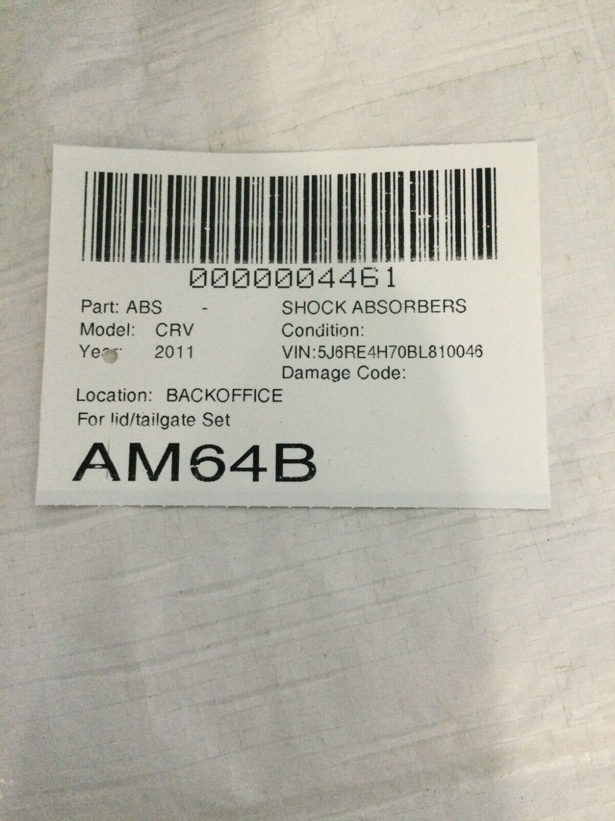 2 Rear Hatch Lift Supports Shock Struts Honda CR-V CRV 2007-2011