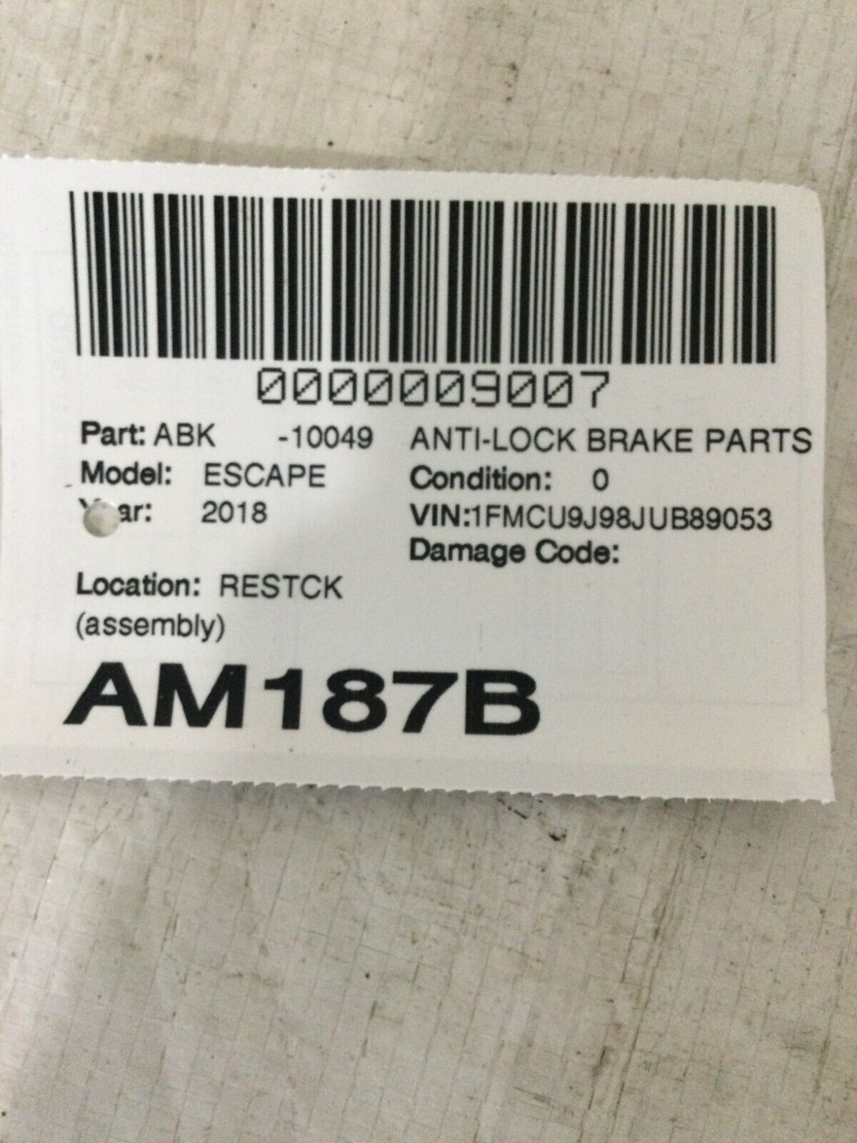 2017 - 2019 Ford Escape 2.0L 4WD ABS Anti Lock Brake Pump Unit GV61-2C405-CJ OEM