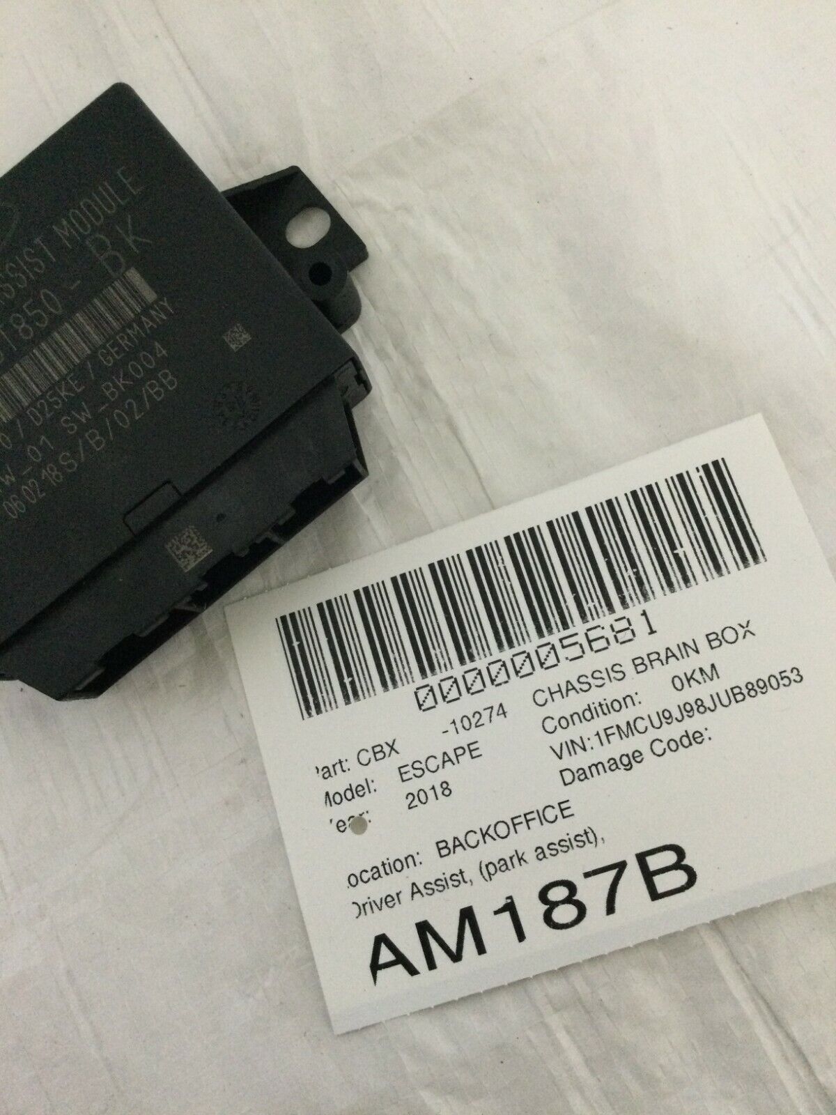 2018 Ford Escape Rear Parking Support Aid Module GJ5T-15T850-BK OEM