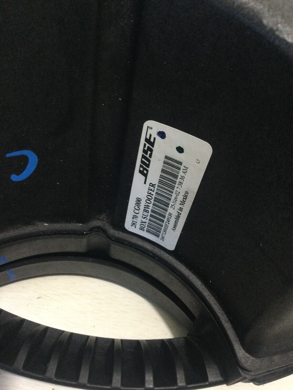 2003-2008 INFINITI FX35 FX45 Bose Rear Subwoofer Speaker OEM 28170-CG000