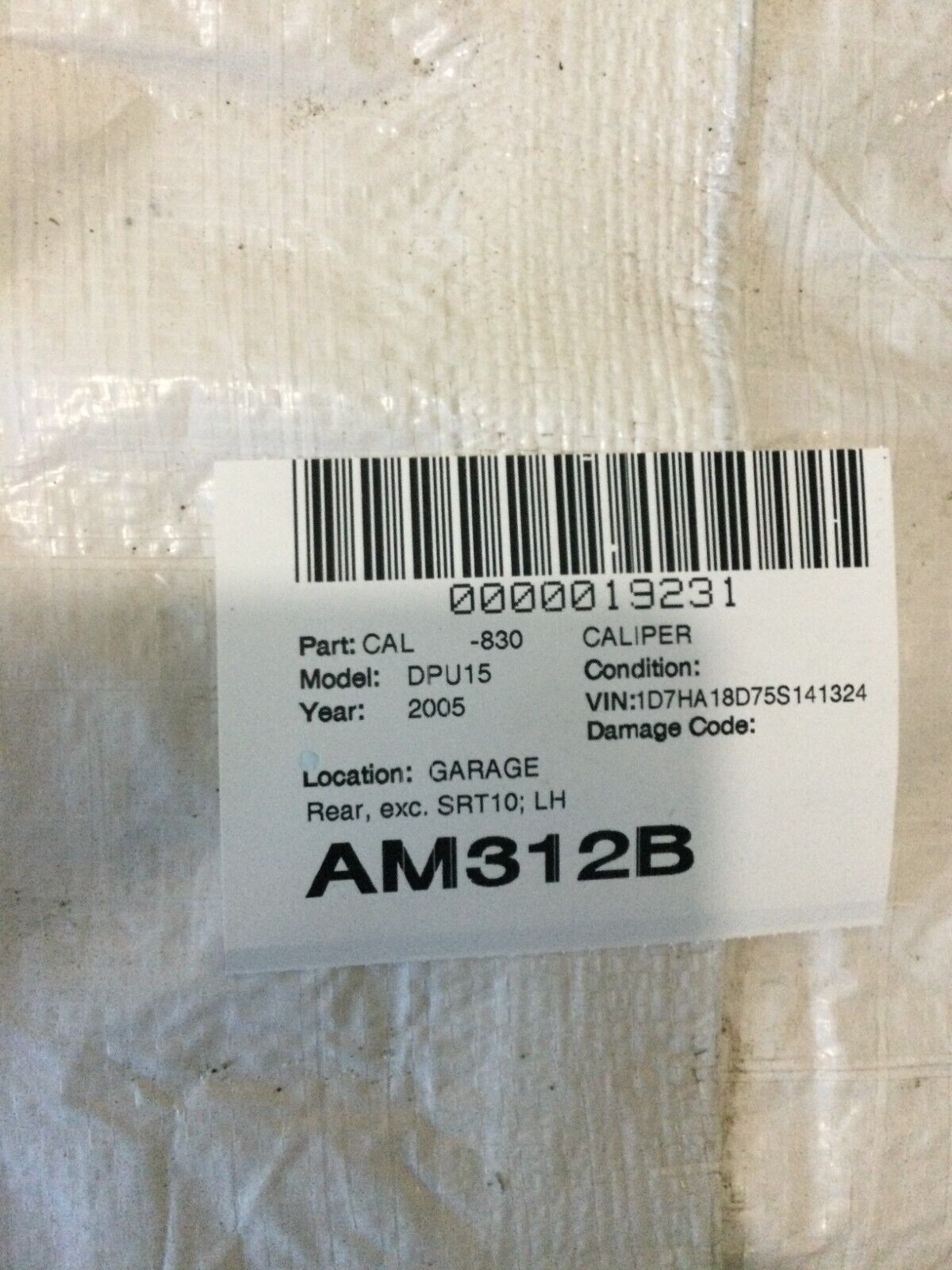 2005 Dodge  Ram 1500 Rear Left Side Brake  Caliper OEM