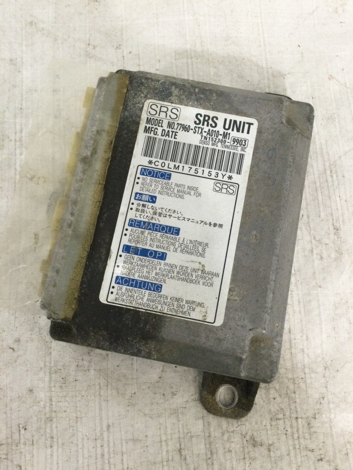 2007 Acura MDX SRS Control Module OEM 77960-STX-A010-M1