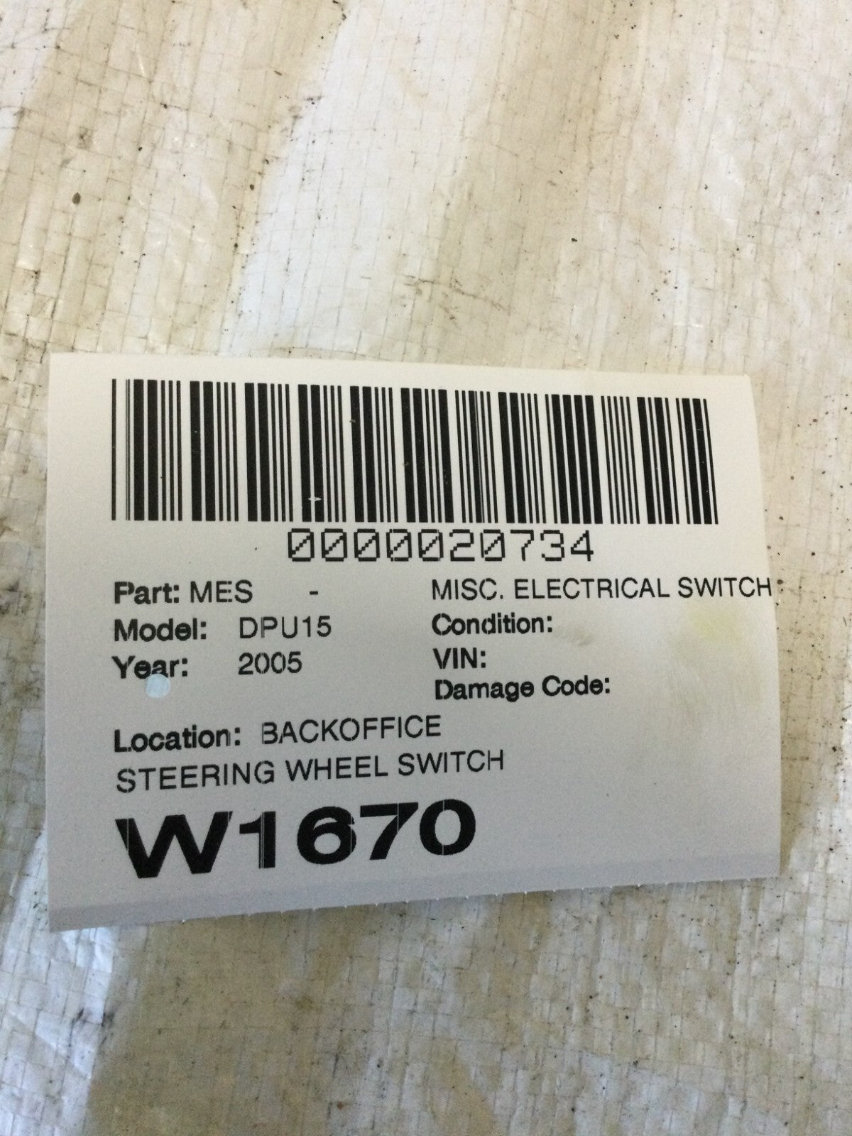 2005 Dodge Ram 1500 Steering Wheel Switch Assembly OEM