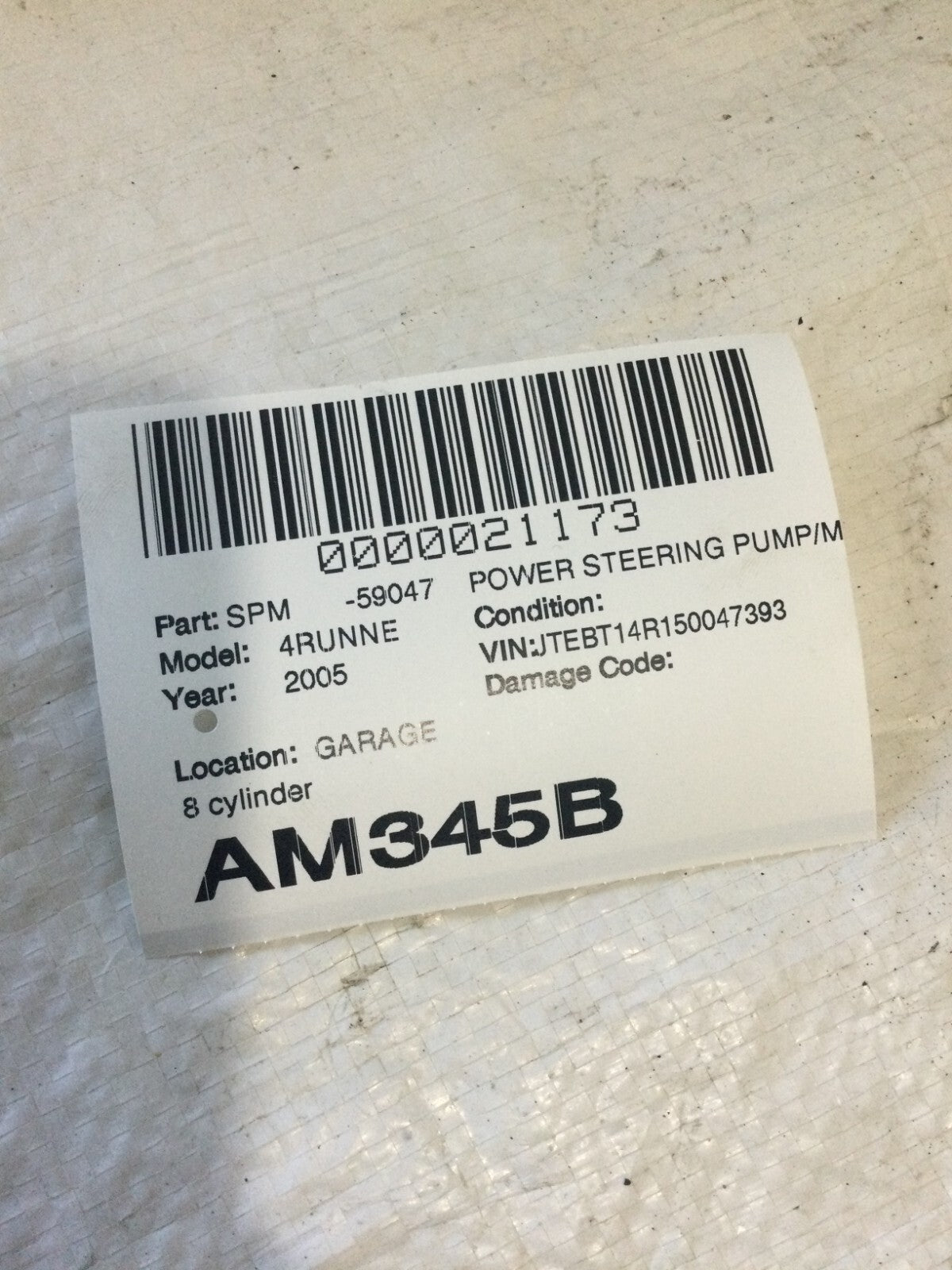 2005 Toyota 4Runner Power Steering Pump OEM 4.7L V8