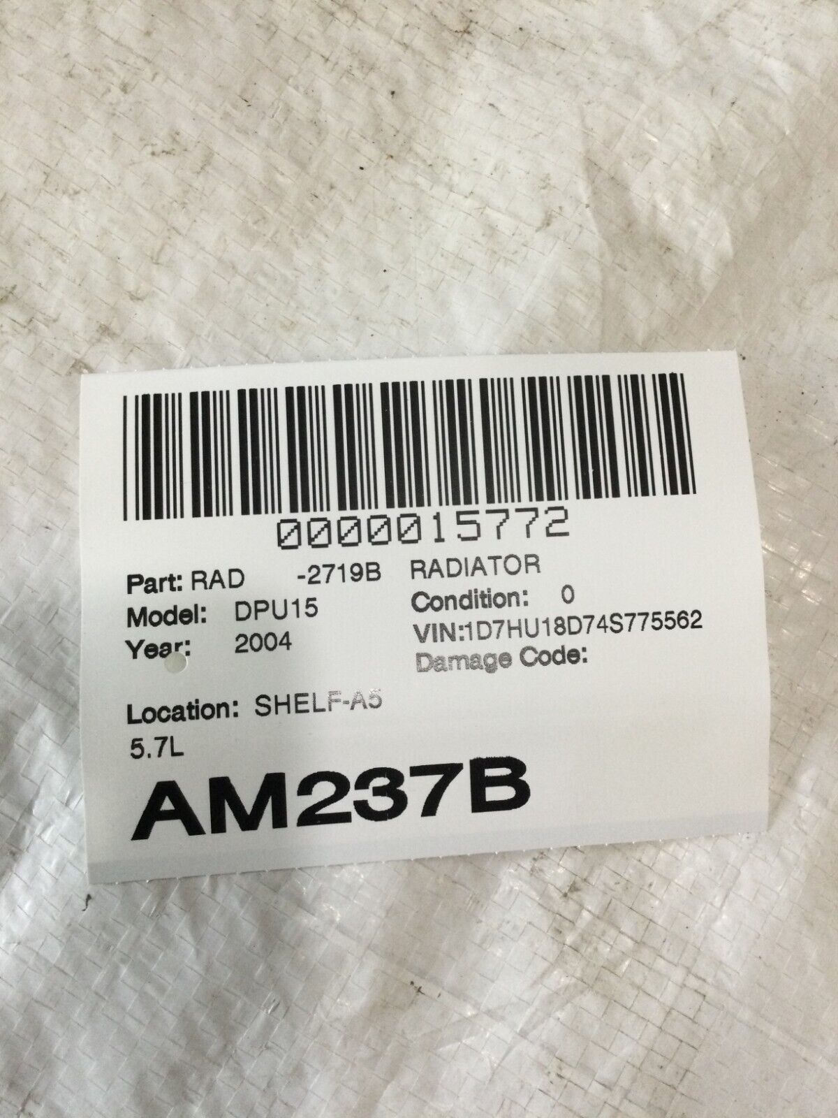 2004 Dodge Ram 1500 Radiator Assembly OEM