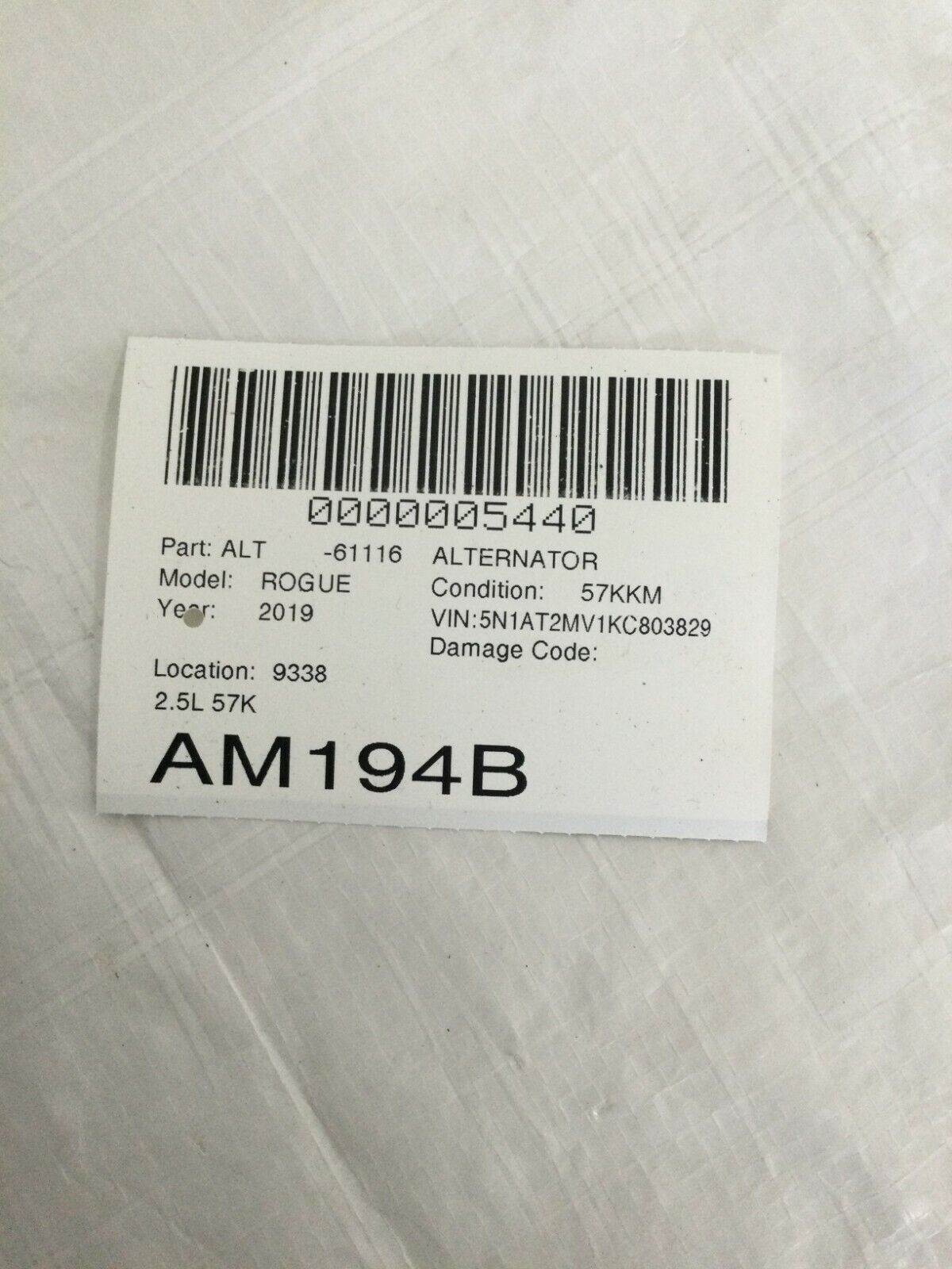 2019-2020 Nissan Rogue Alternator Motor 231004BA0A OEM 2.5L