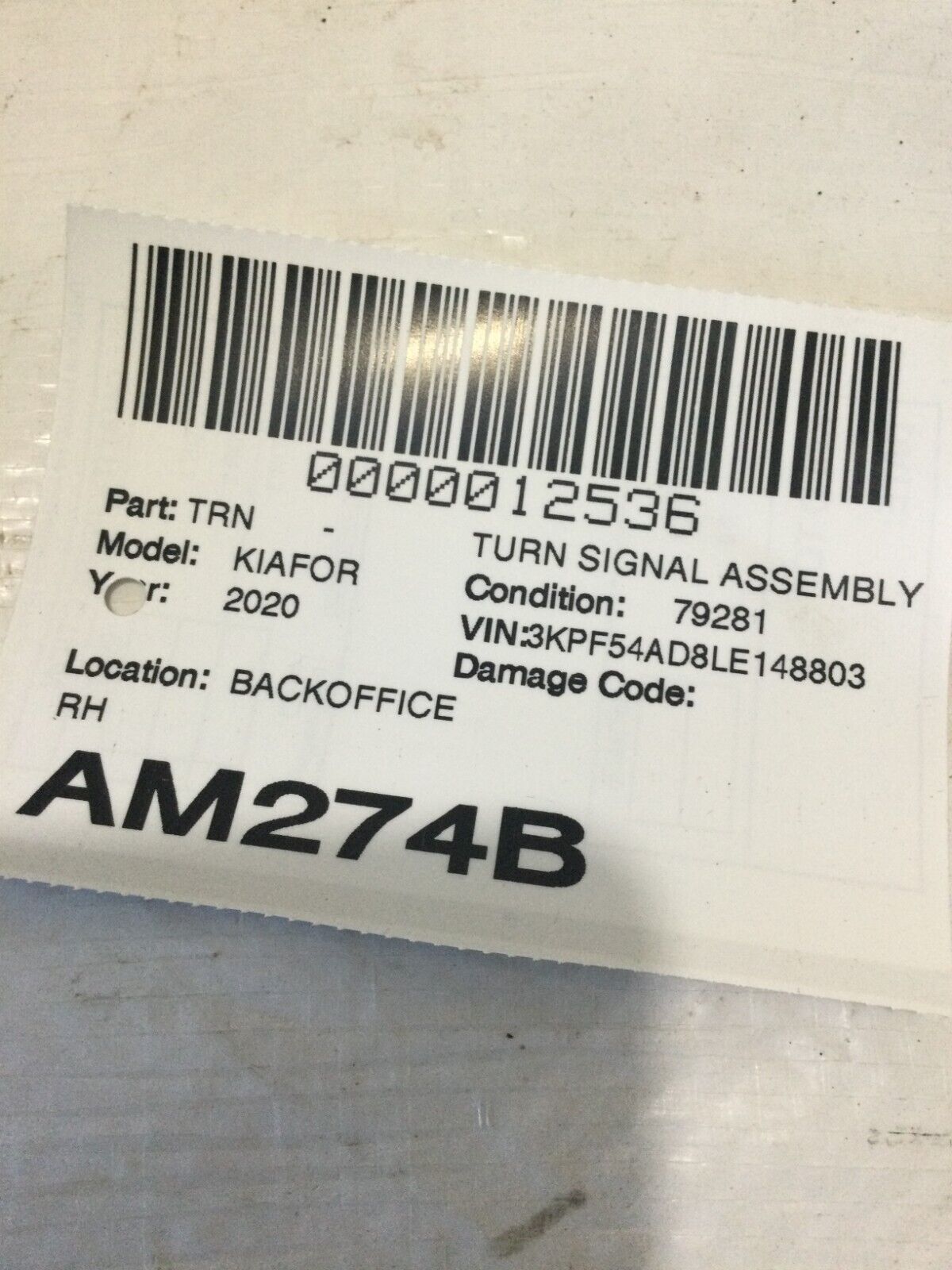 2019-2021 Kia Forte Front Left Fog Light  92303-M7000 OEM