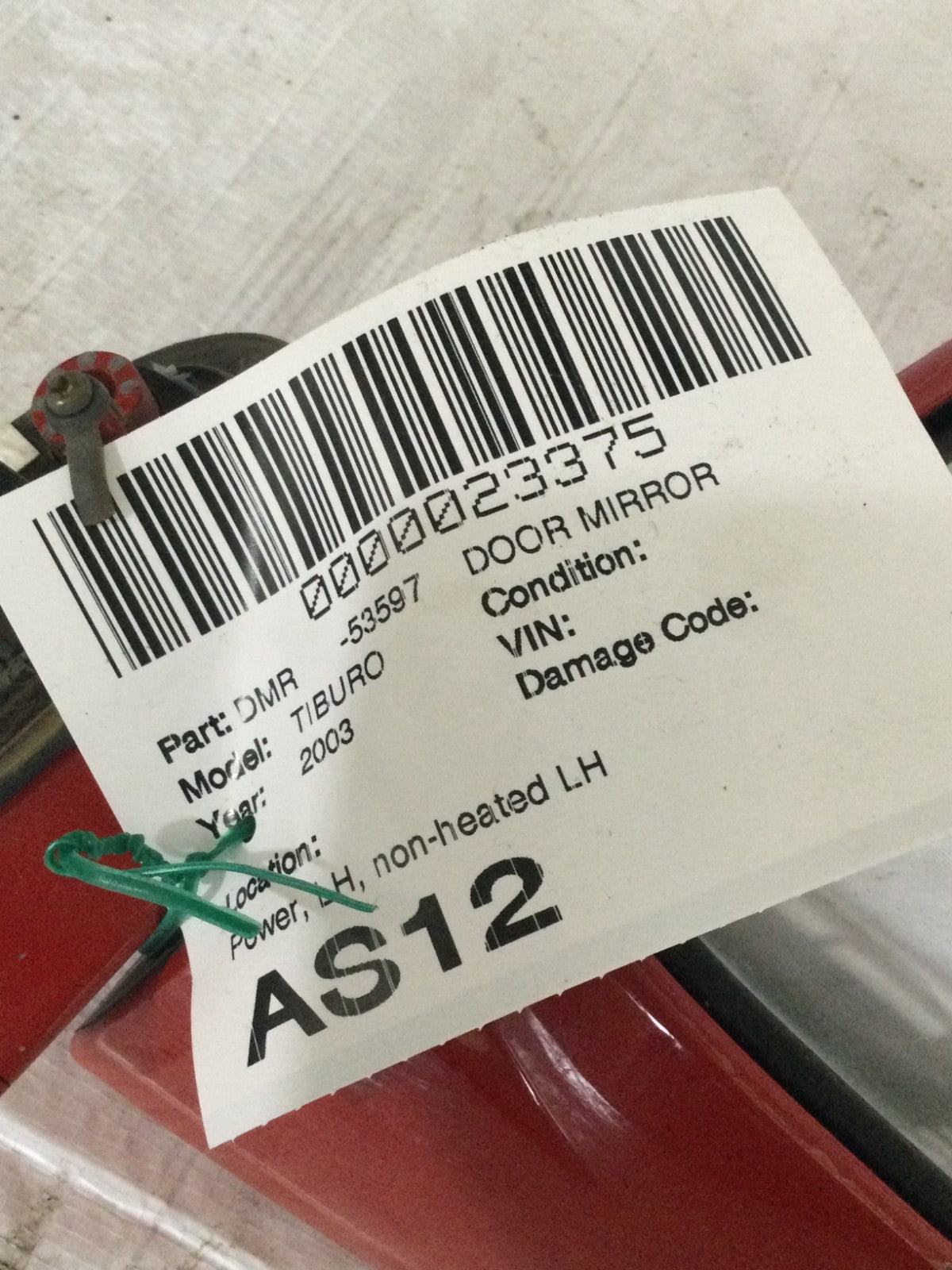 2003 Hyundai Tiburon Left Driver Side Door Mirror OEM