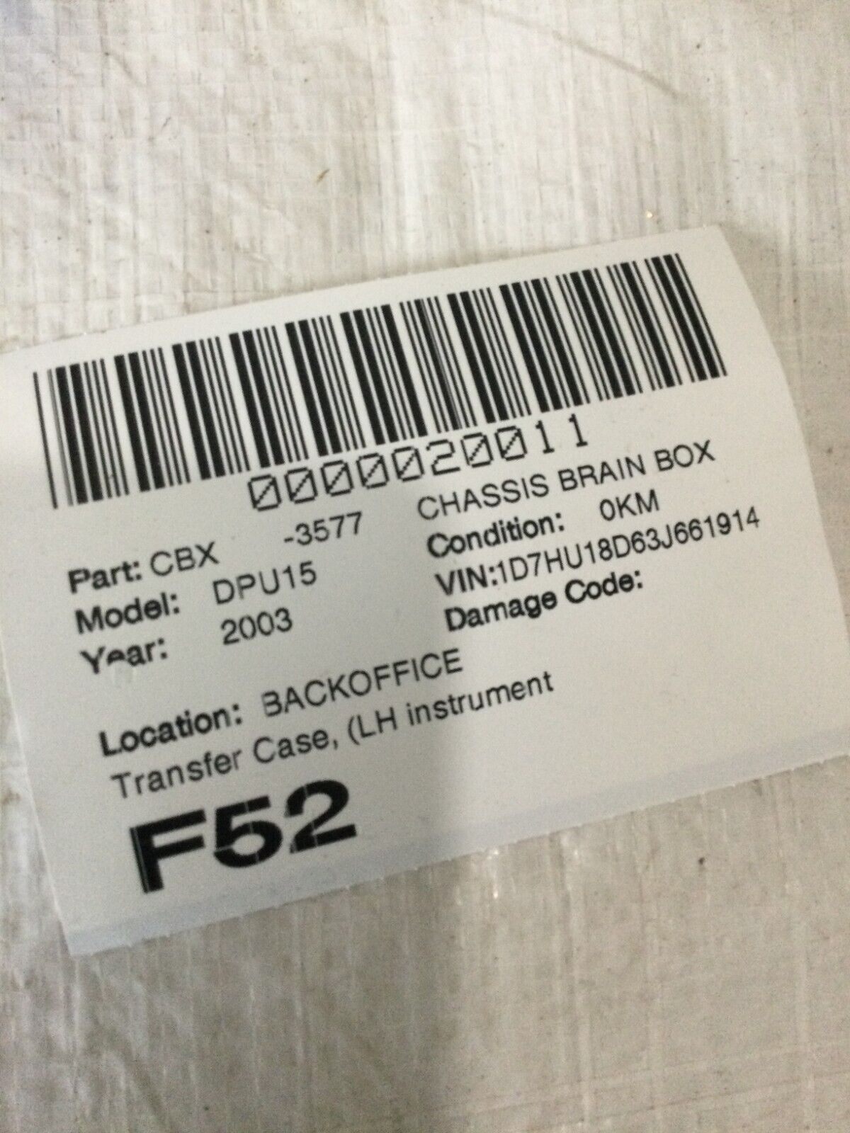 2003 Dodge Ram 1500 Transfer Case Control Module 56028589AC OEM