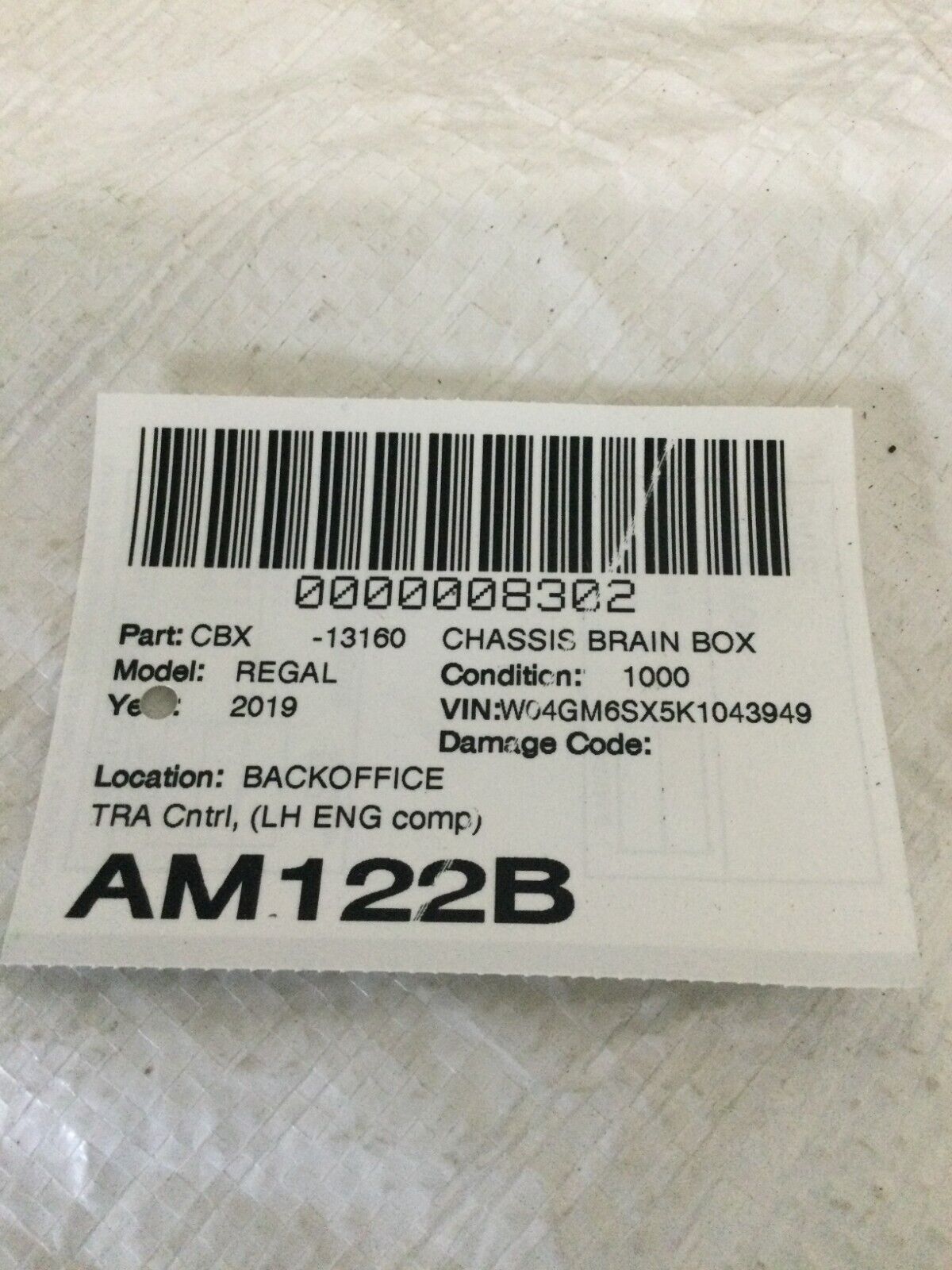 2019  Buick Regal Sportback Transmission Control TCU TCM Module 24292659 OEM
