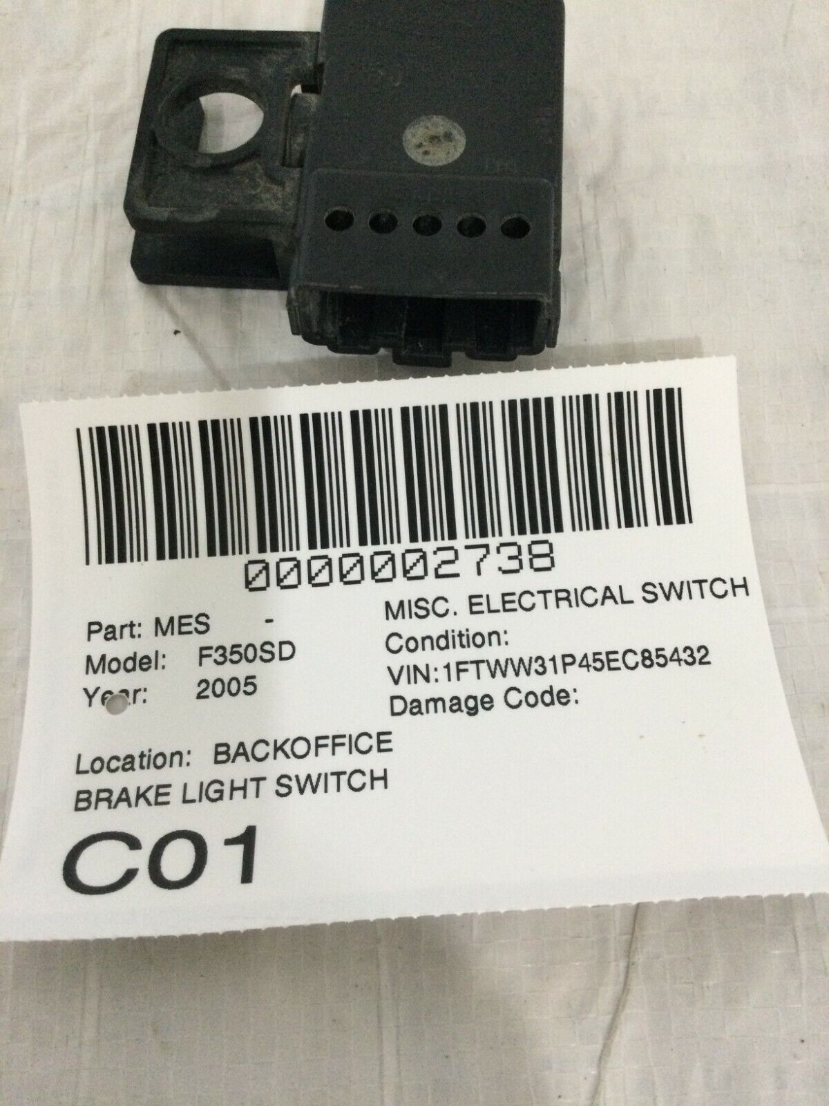 2005 Ford F-350SD Brake Light Switch OEM 6.0L Diesel F87B-13480-AB