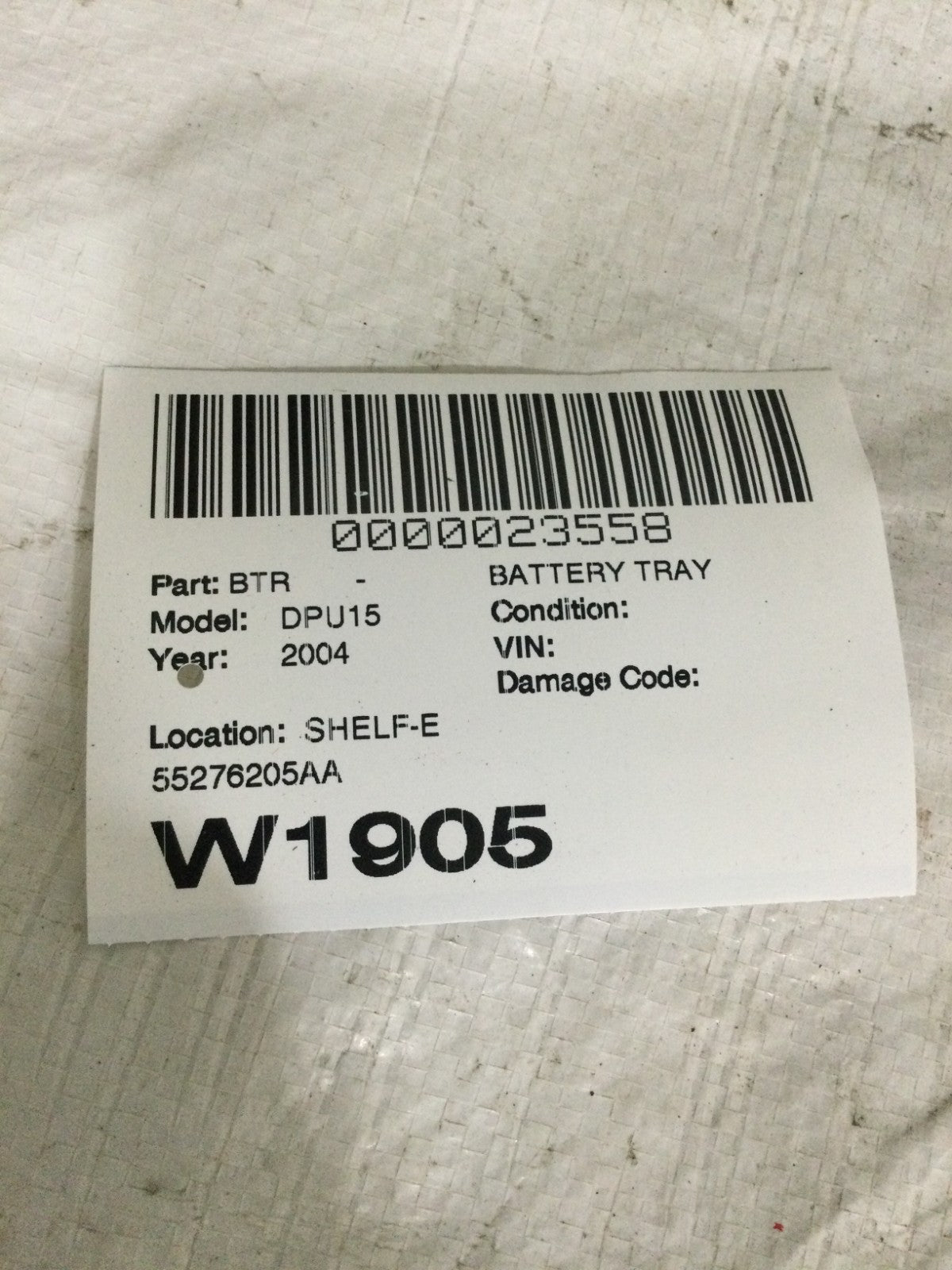 2004 Dodge Ram 1500 Battery Tray OEM 55276205AA