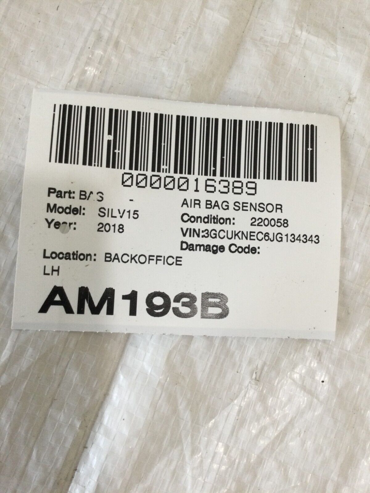 2018 Chevy Silverado 1500 Crash Restraint Front Impact Sensor 13504470 OEM