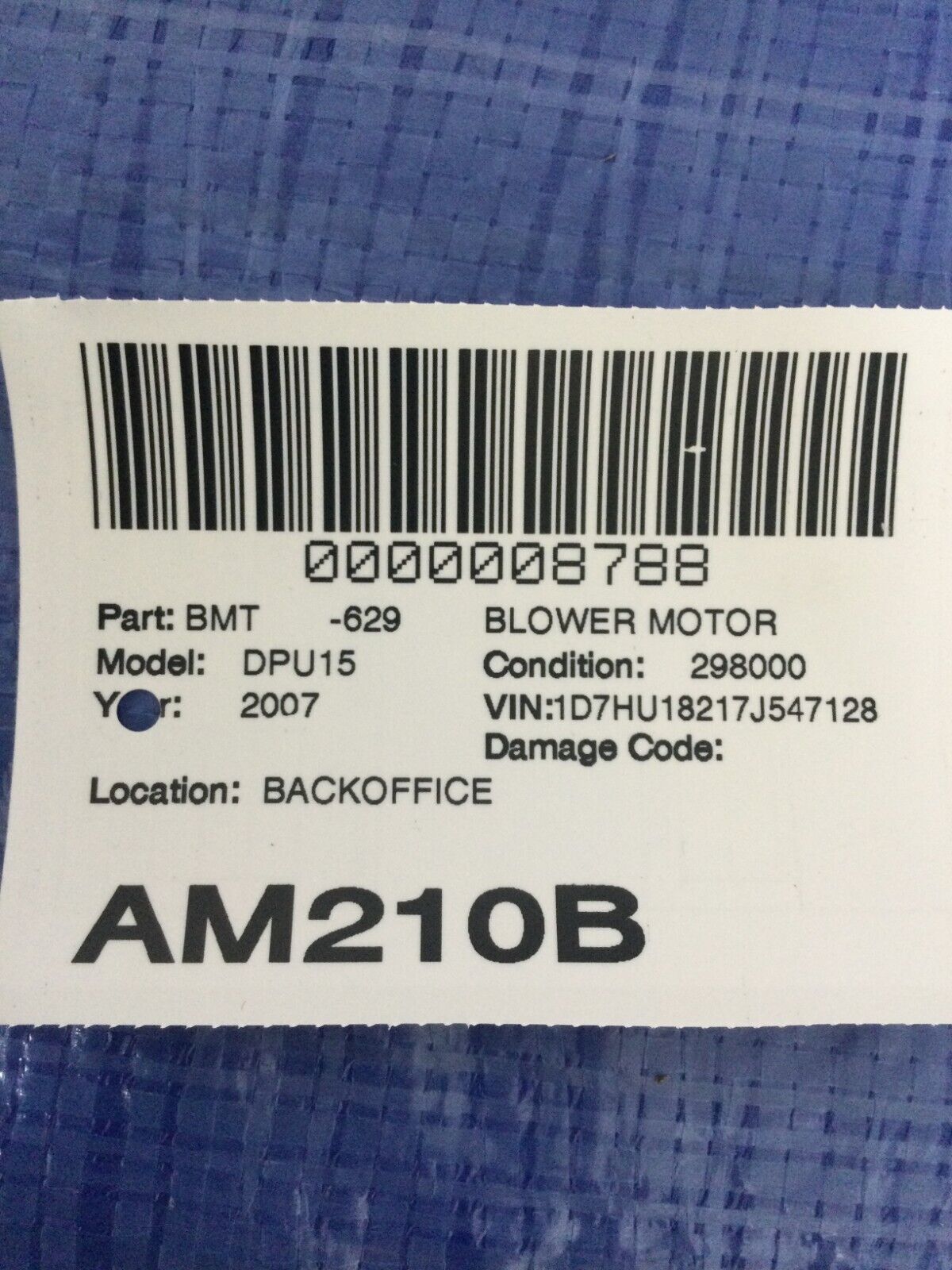 2007 Dodge Ram 1500 A/C Heater A/C Heater Blower Motor OEM