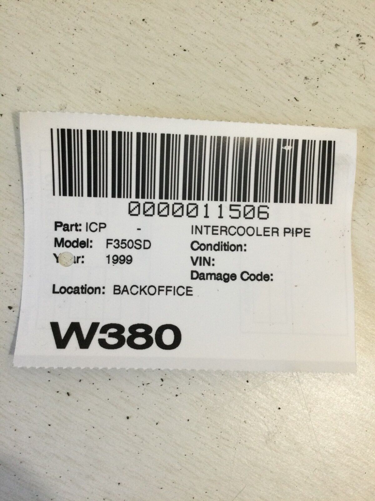 1999-2003 Ford F250 350SD 7.3L Diesel Intercooler Hose Pipe OEM