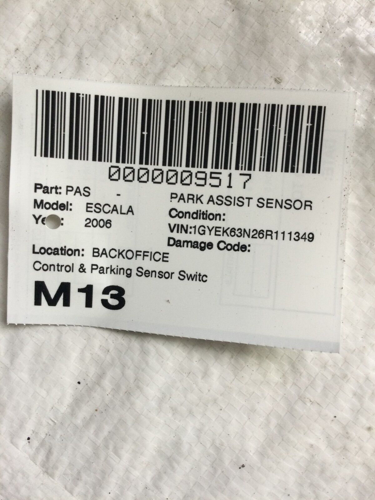 2003-2006 Cadillac Escalade Park Assist Traction Control  OEM