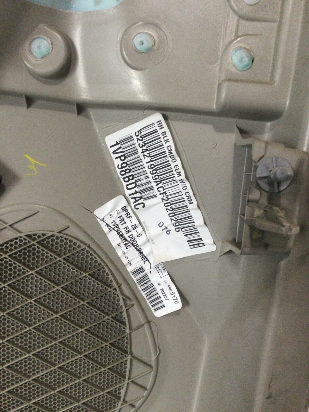 2017 Dodge Grand Caravan Front Right  Door Trim Panel OEM