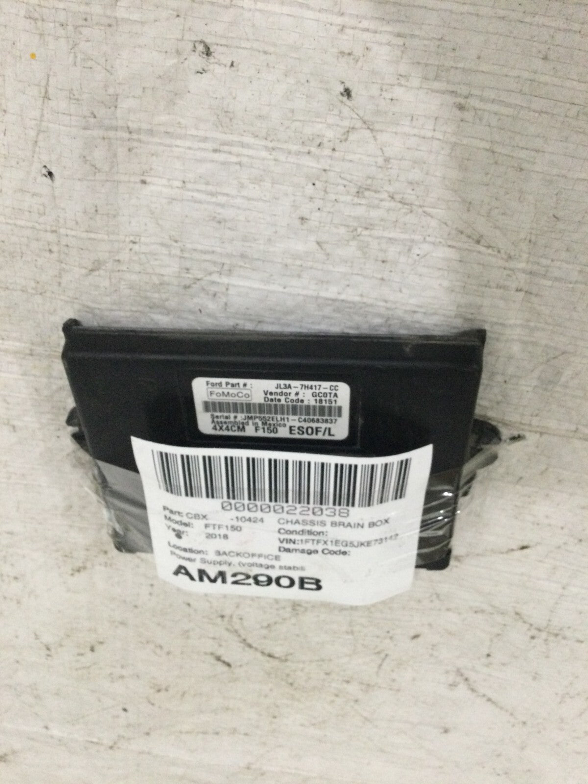 2018 Ford F-150 Transfer Case Shift Control Module JL3A-7H417-CC OEM